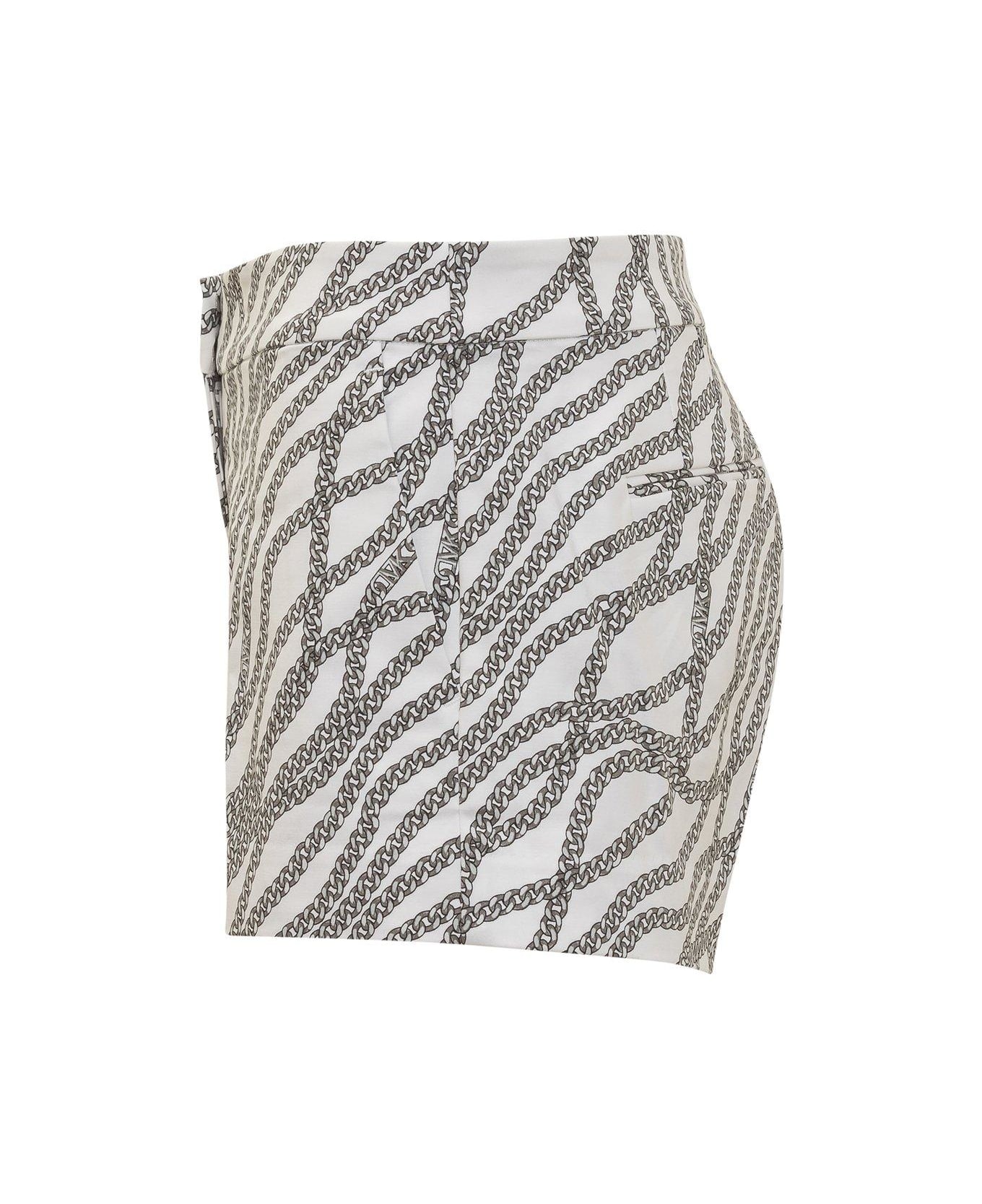Michael Kors Status Print Stretch Shorts - WHITESILVER