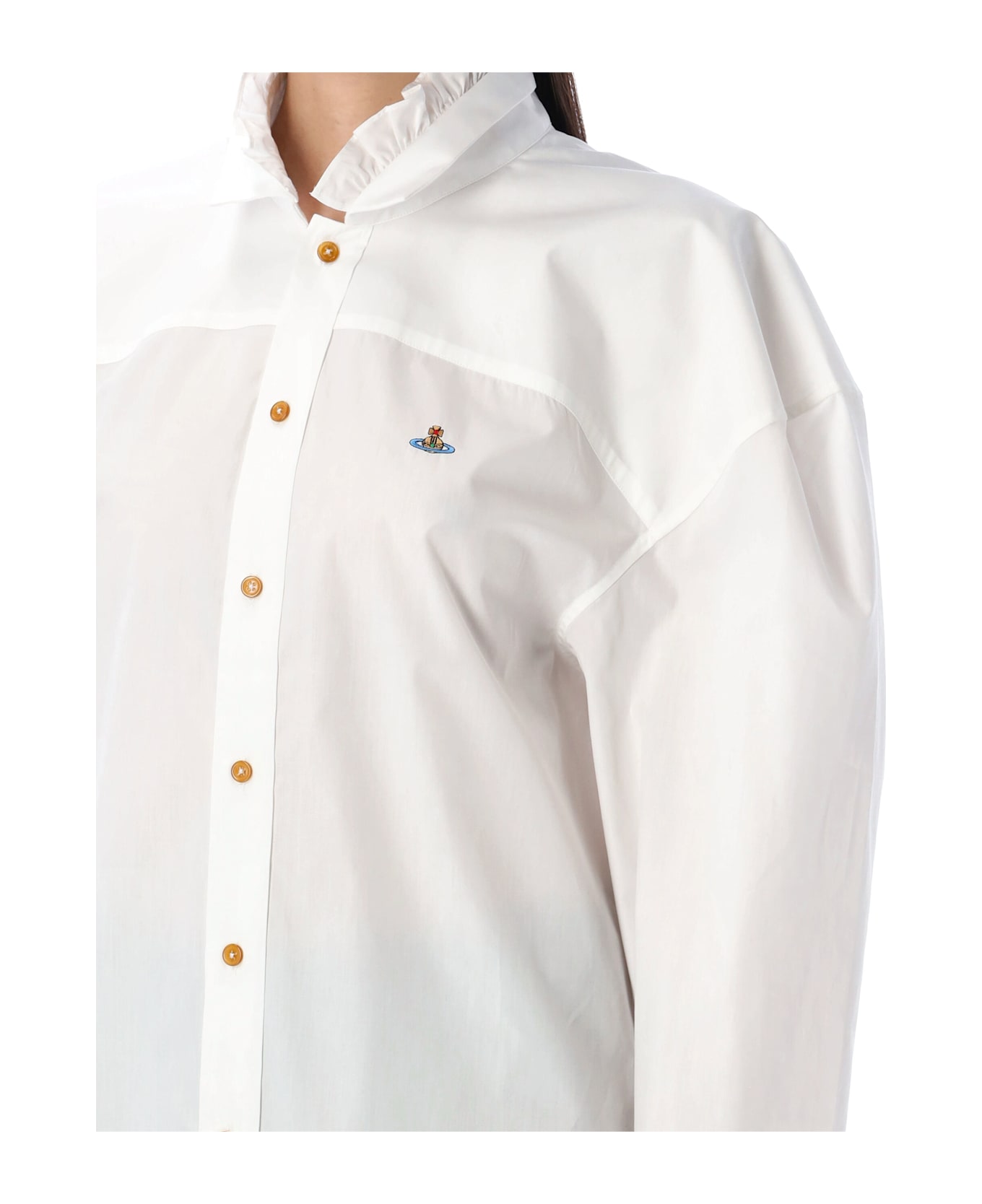 Vivienne Westwood Frilly Football Shirt - WHITE