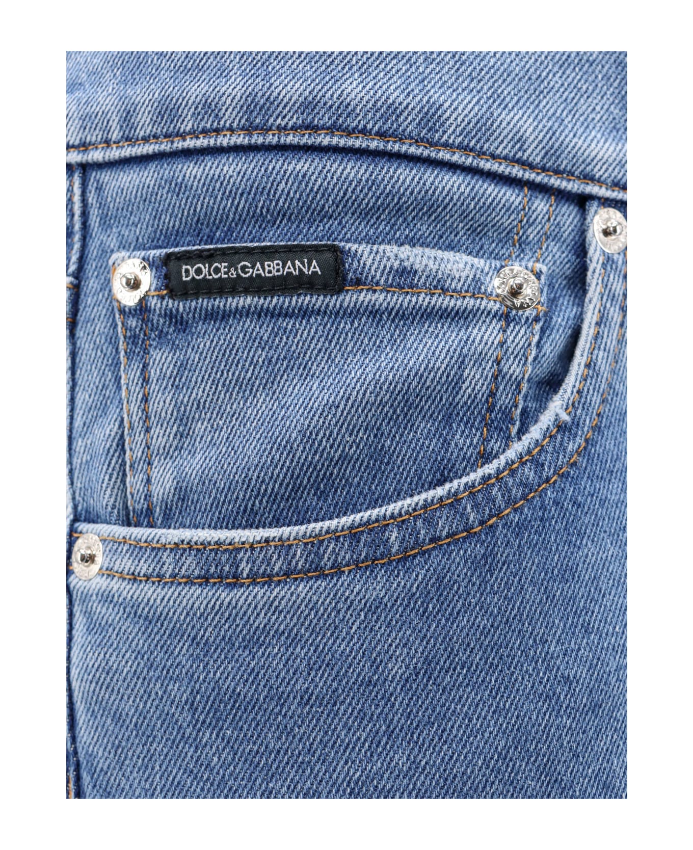 Dolce & Gabbana Logo Plaque Jeans - Blue