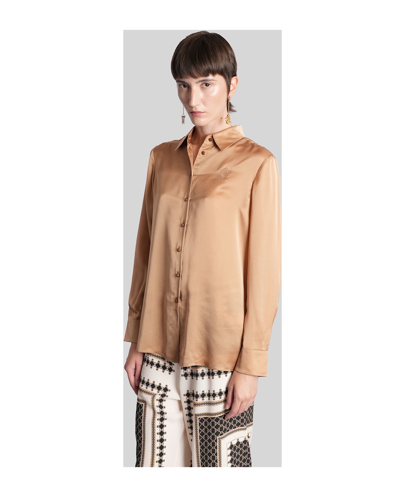 Zimmermann Shirt In Camel Silk - Camel