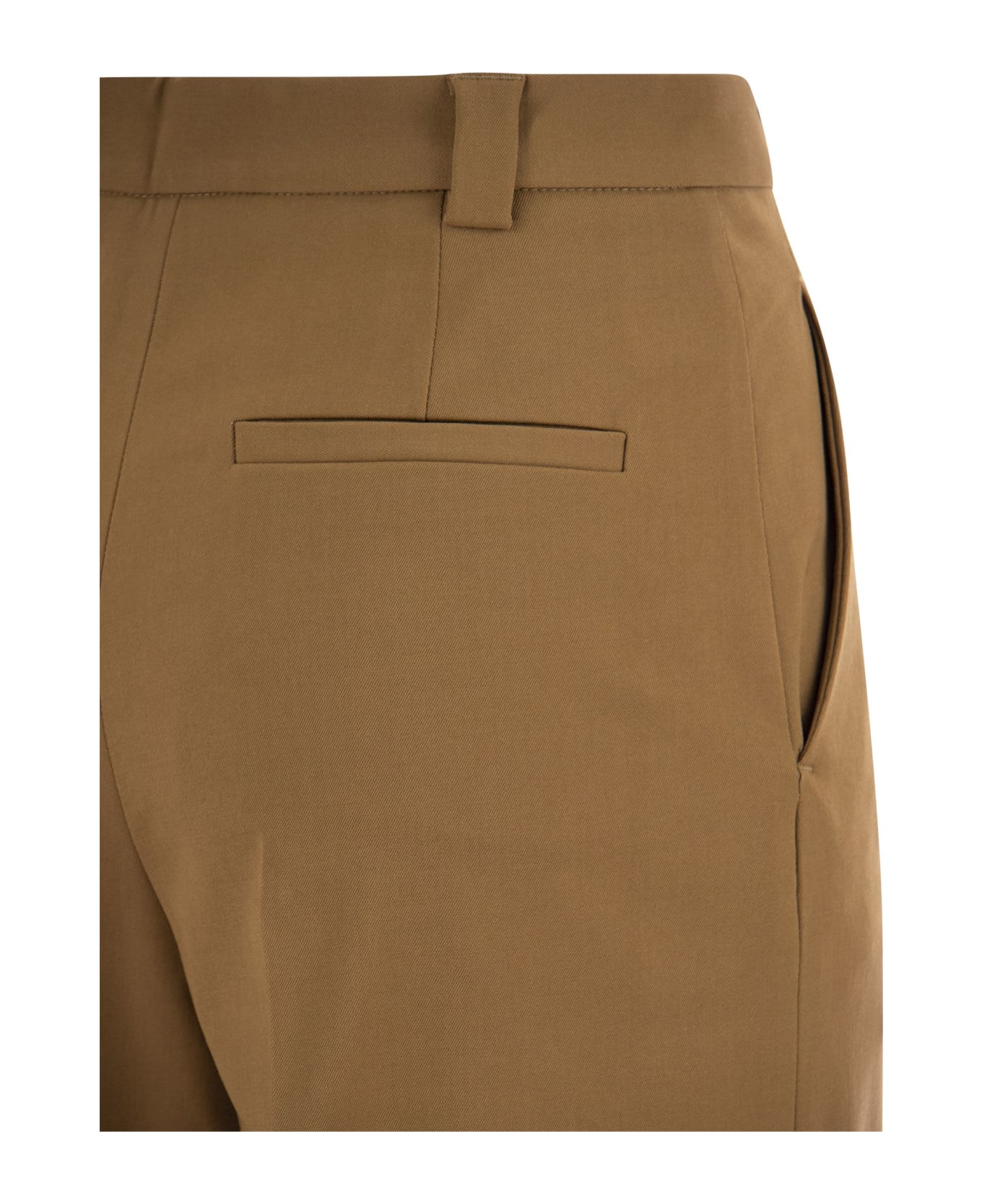 RED Valentino Wide Trousers In Viscose And Wool - Tobacco