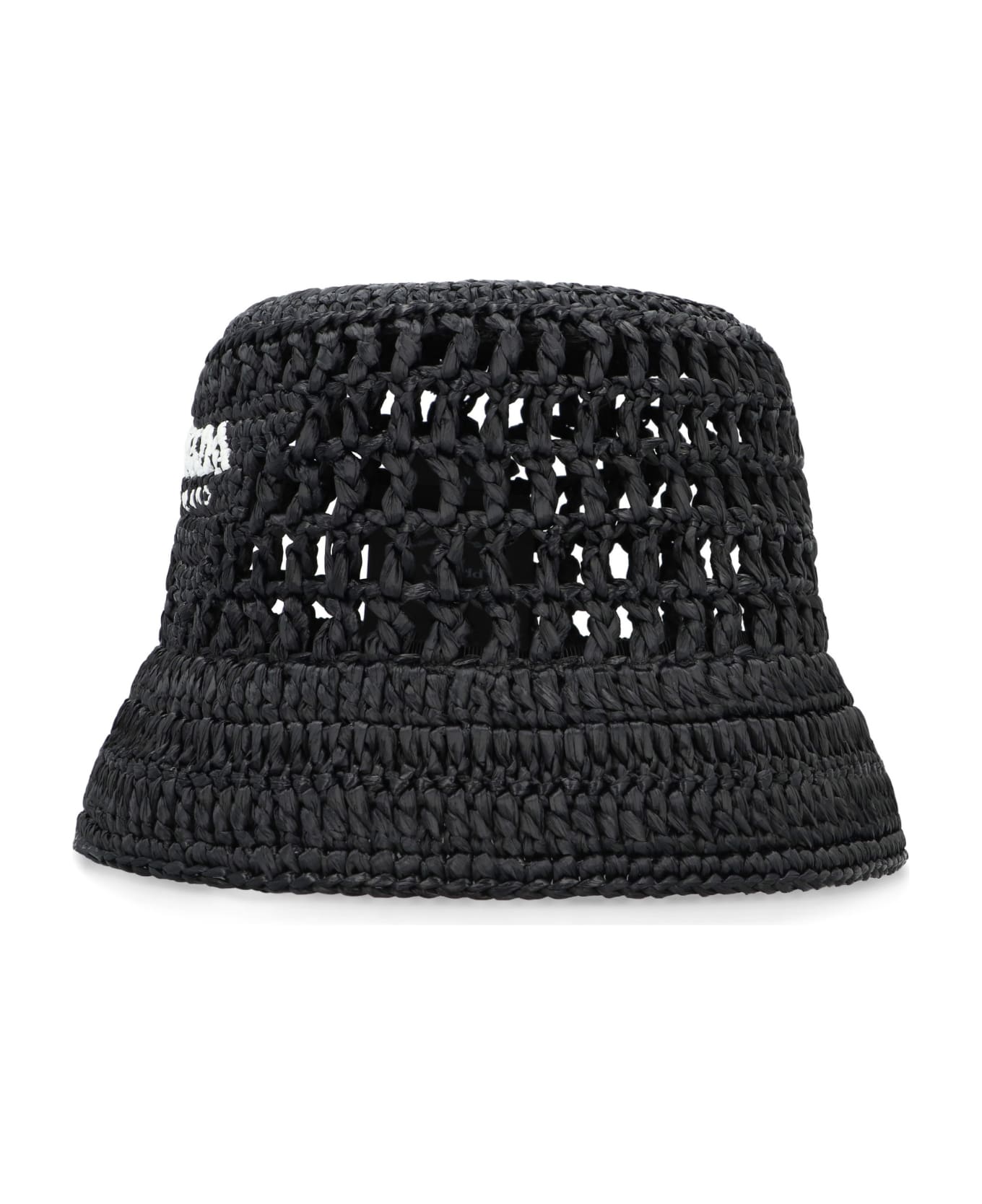 Prada Logo Detail Bucket Hat - black