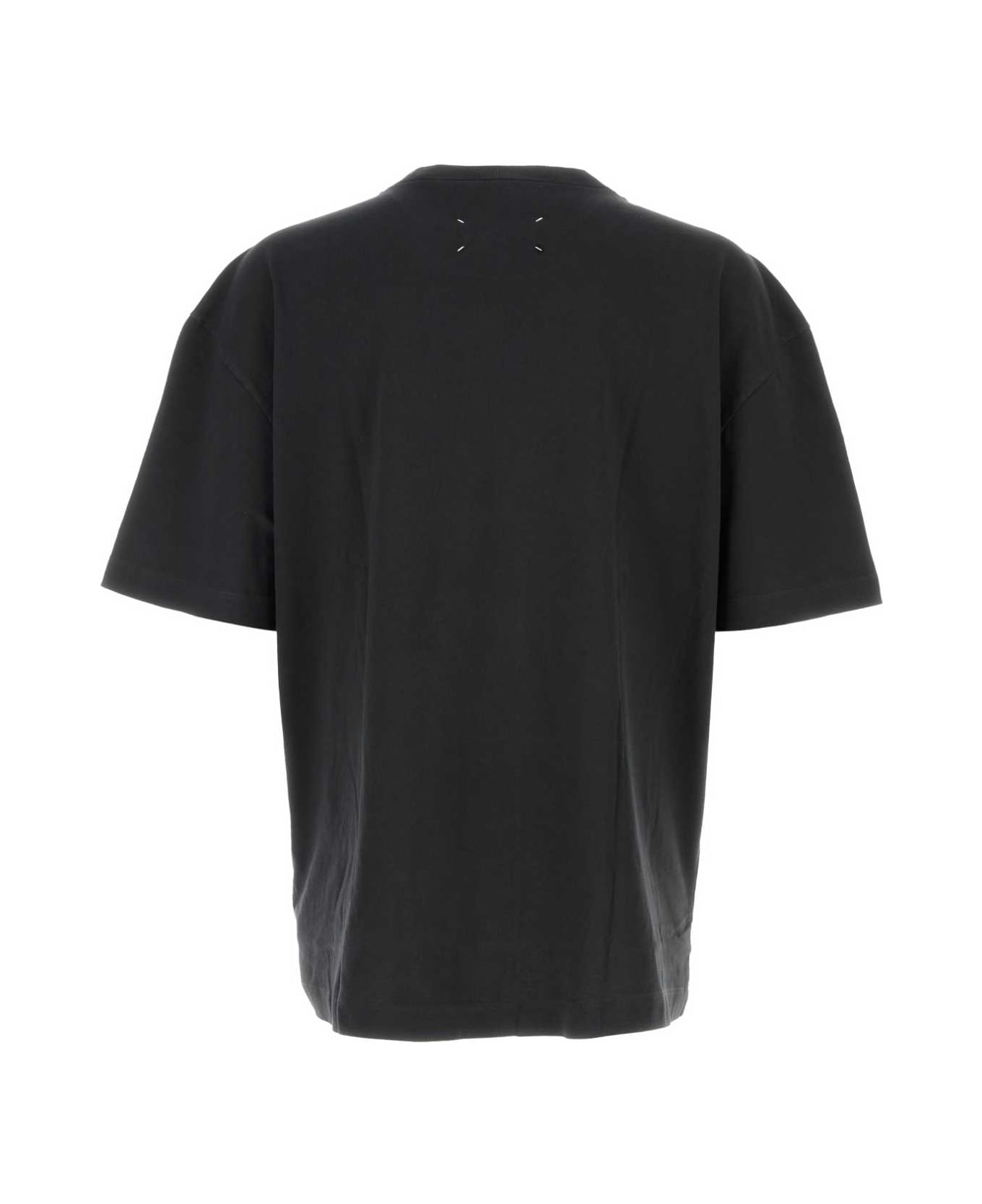Maison Margiela Black Cotton Oversize T-shirt - CHARCOAL