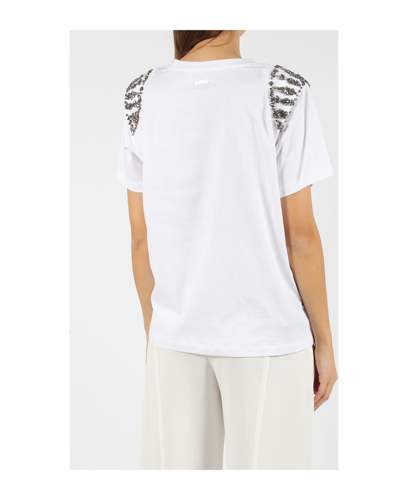 Alberta Ferretti Embroidered Cotton T-shirt - White Tシャツ