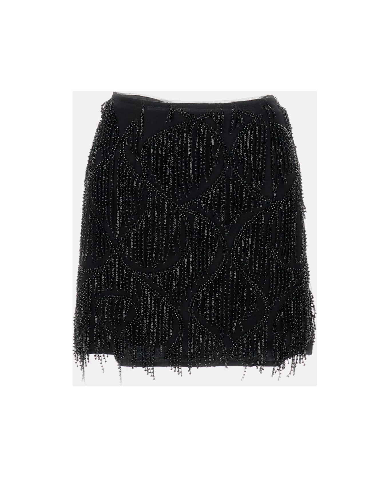 Rotate by Birger Christensen Mini Skirt Sequins - Black