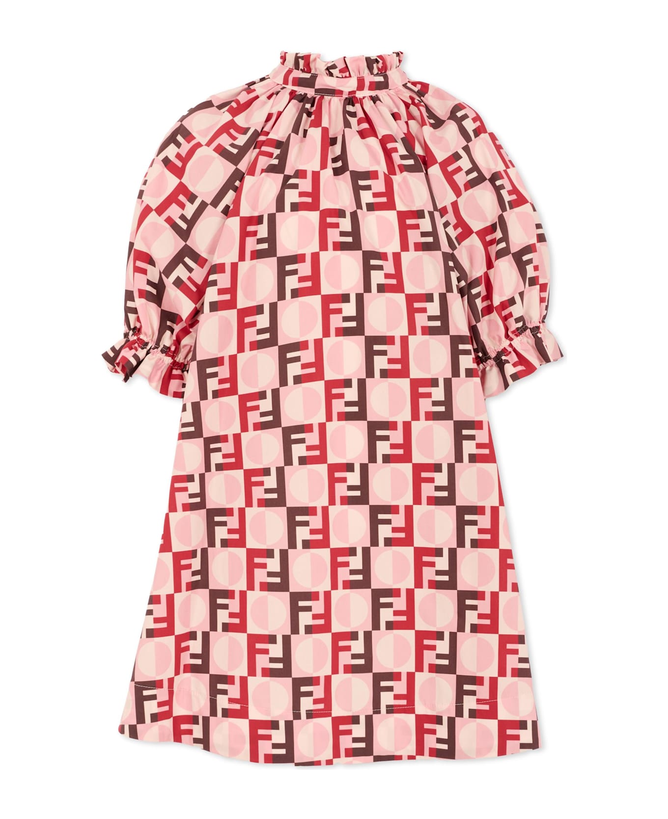 Fendi Pink Dress For Girl With Ff - Pink