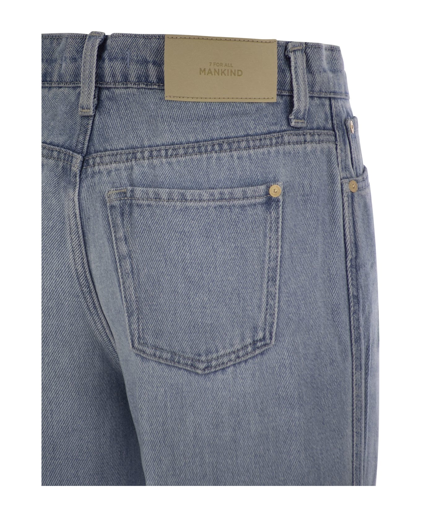 7 For All Mankind Modern Dojo Tailorless - High Waisted Flared Jeans - Light Denim