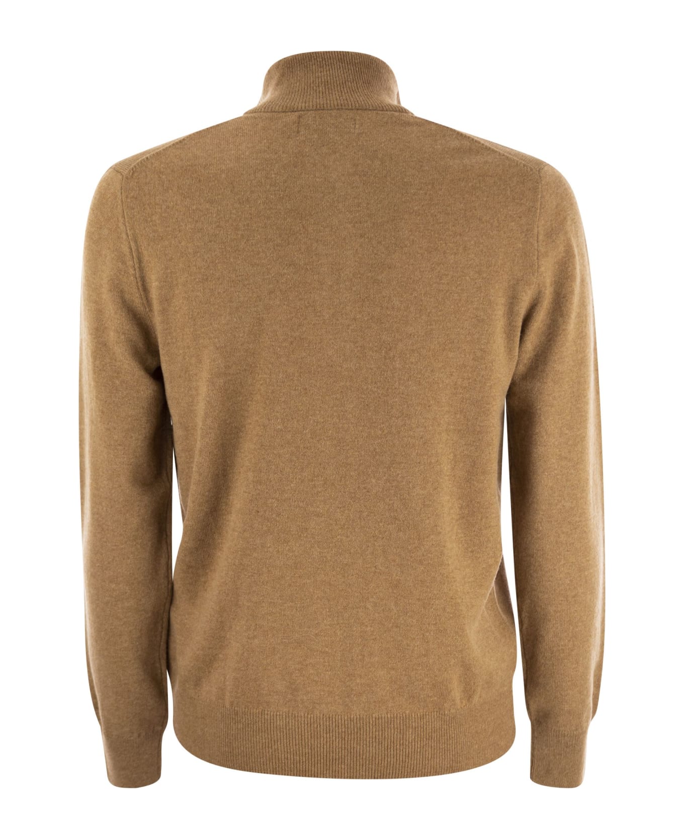 Polo Ralph Lauren Wool Pullover With Half Zip - Latte Brown Heather
