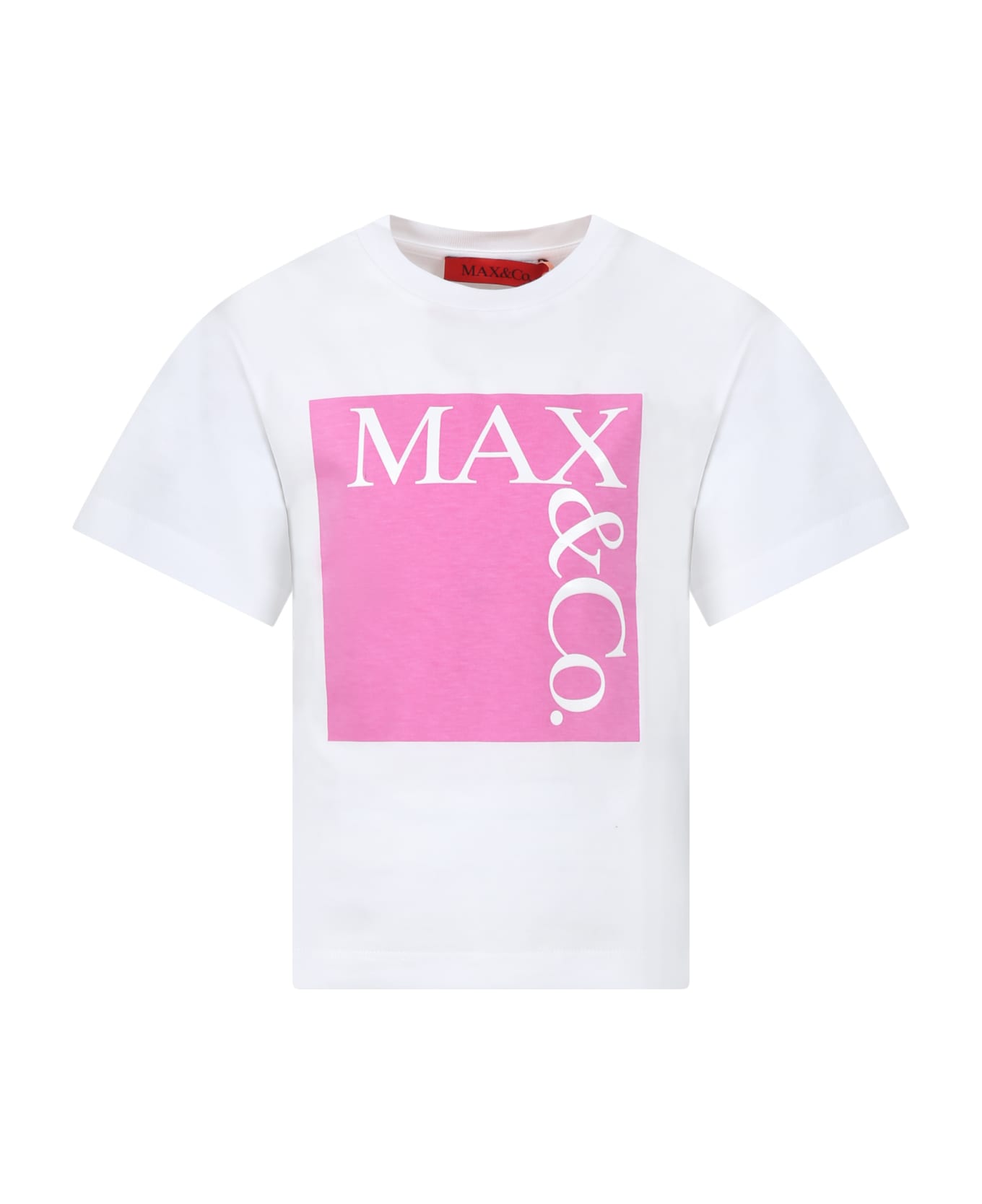 Max&Co. White T-shirt For Girl With Logo - White