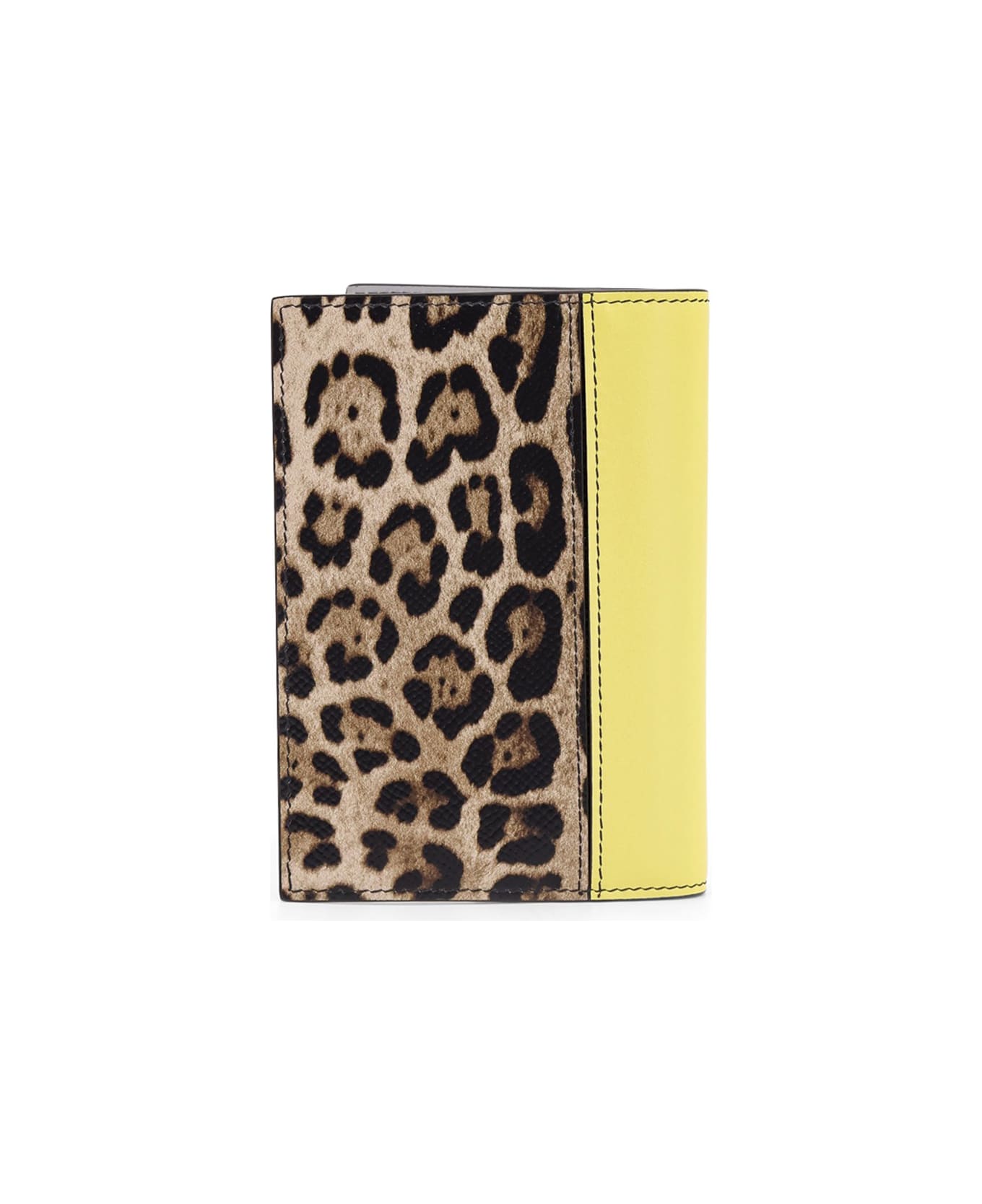 Dolce 
Gabbana Saffiano Leather Passport Holder With Clored Leather Inserts - MultiColour