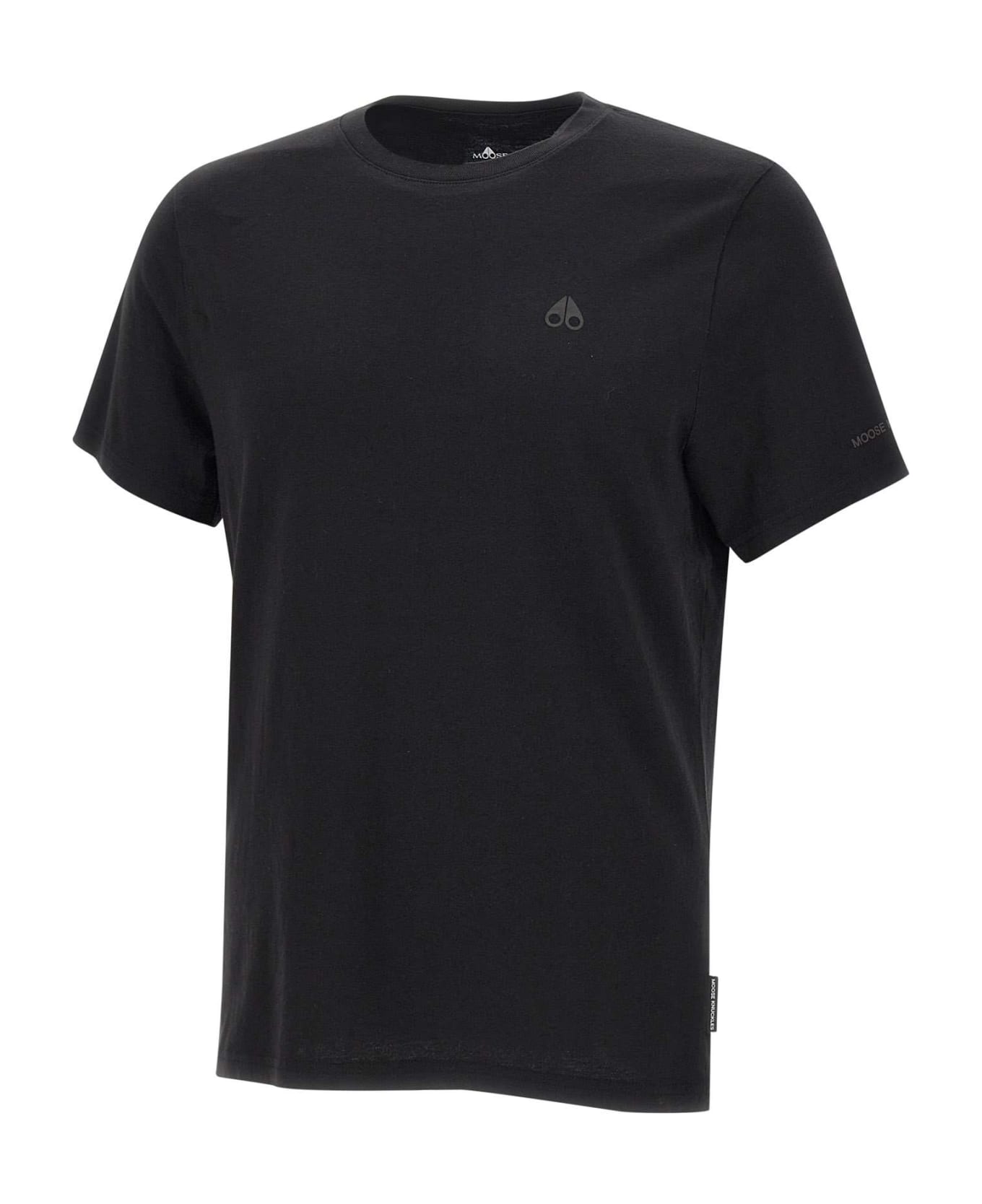 Moose Knuckles "satellite" Cotton T-shirt - BLACK