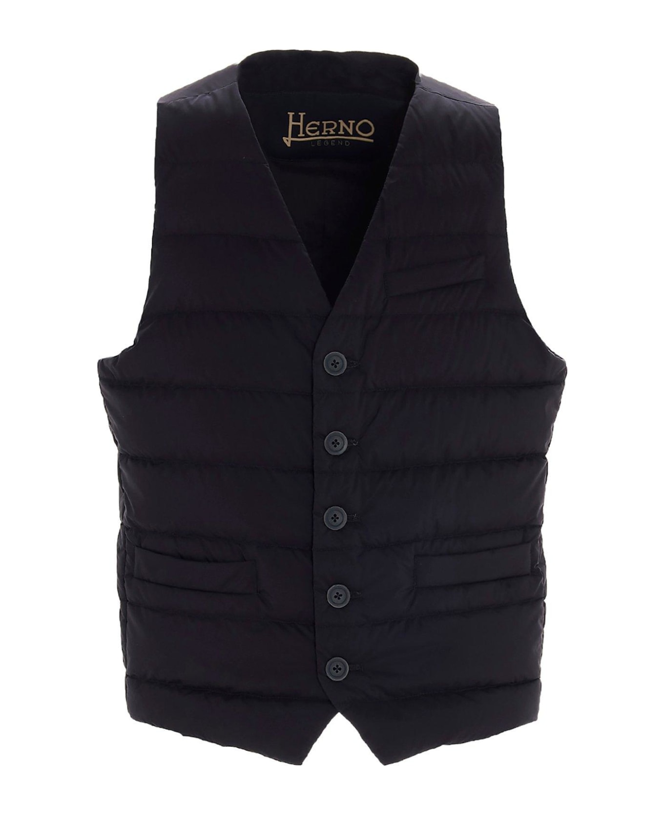 Herno Padded Button-up Gilet Vest - BLU