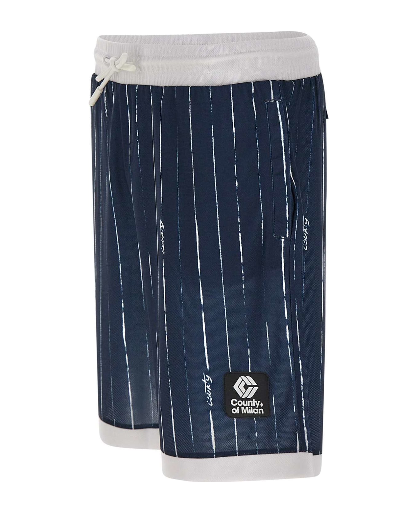 Marcelo Burlon "county Pinstripes" Shorts - BLUE