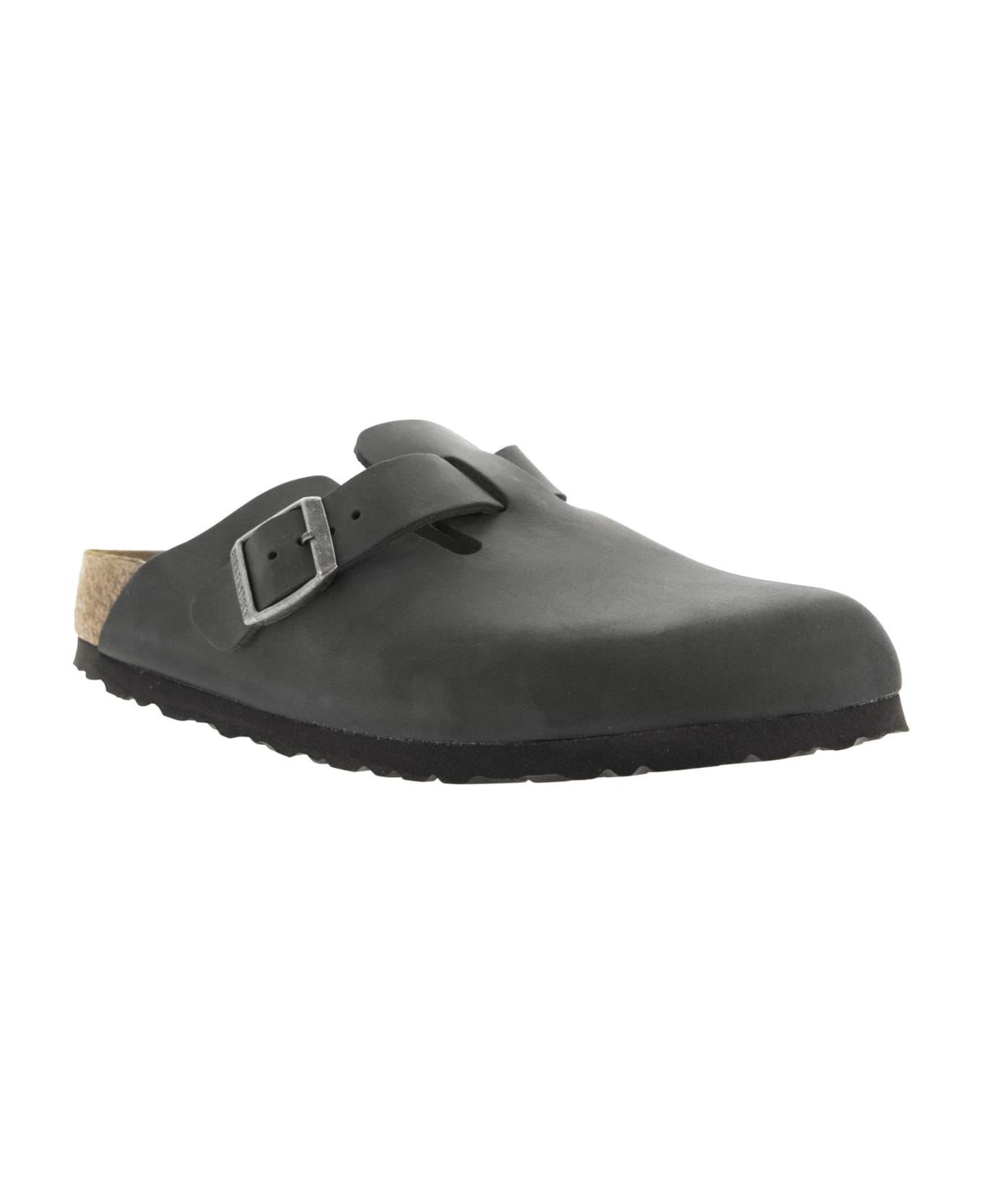 Birkenstock Boston - Oiled Leather Sabot - Black