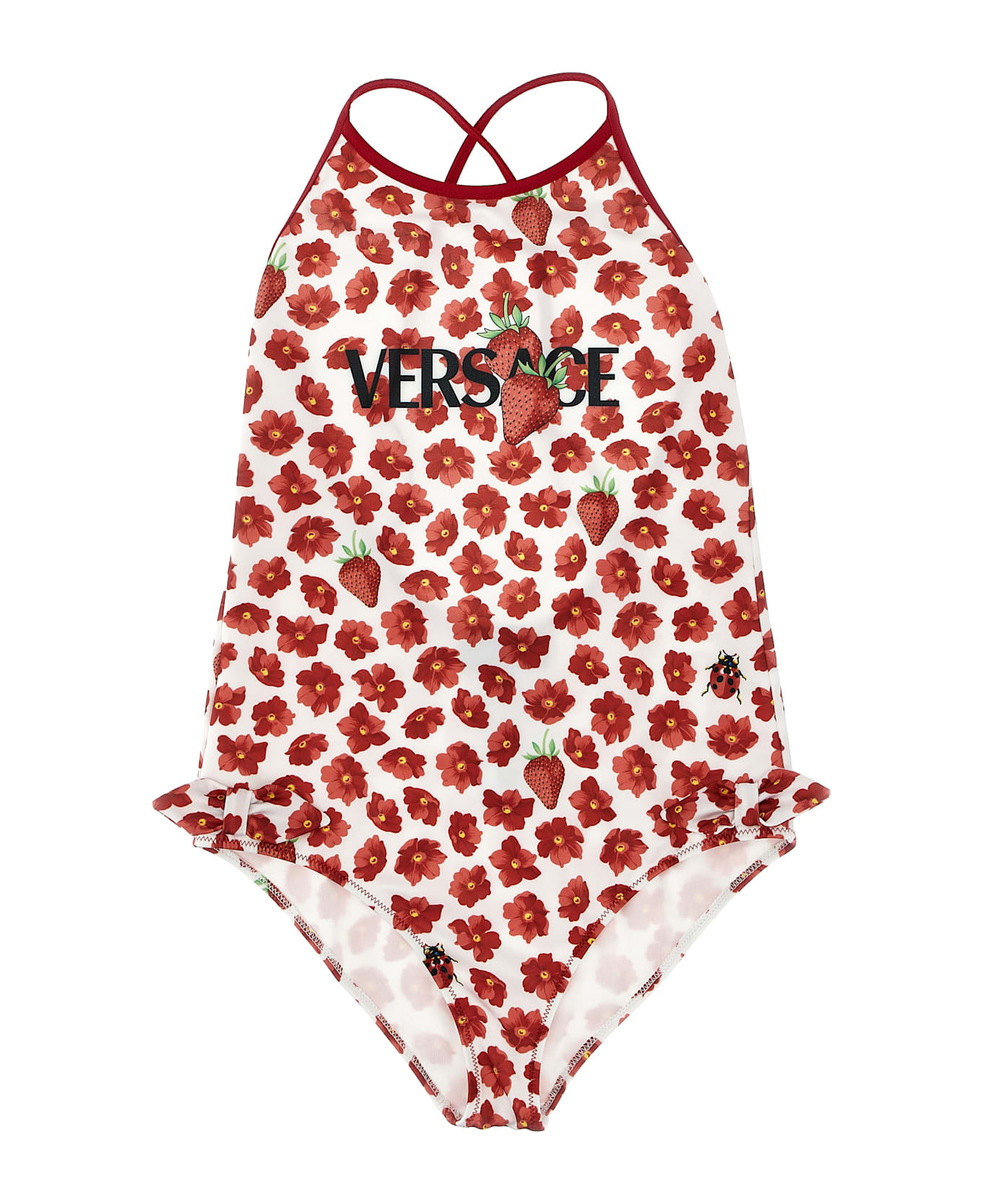 Versace 'strawberry Garden' One-piece Swimsuit - Multicolor