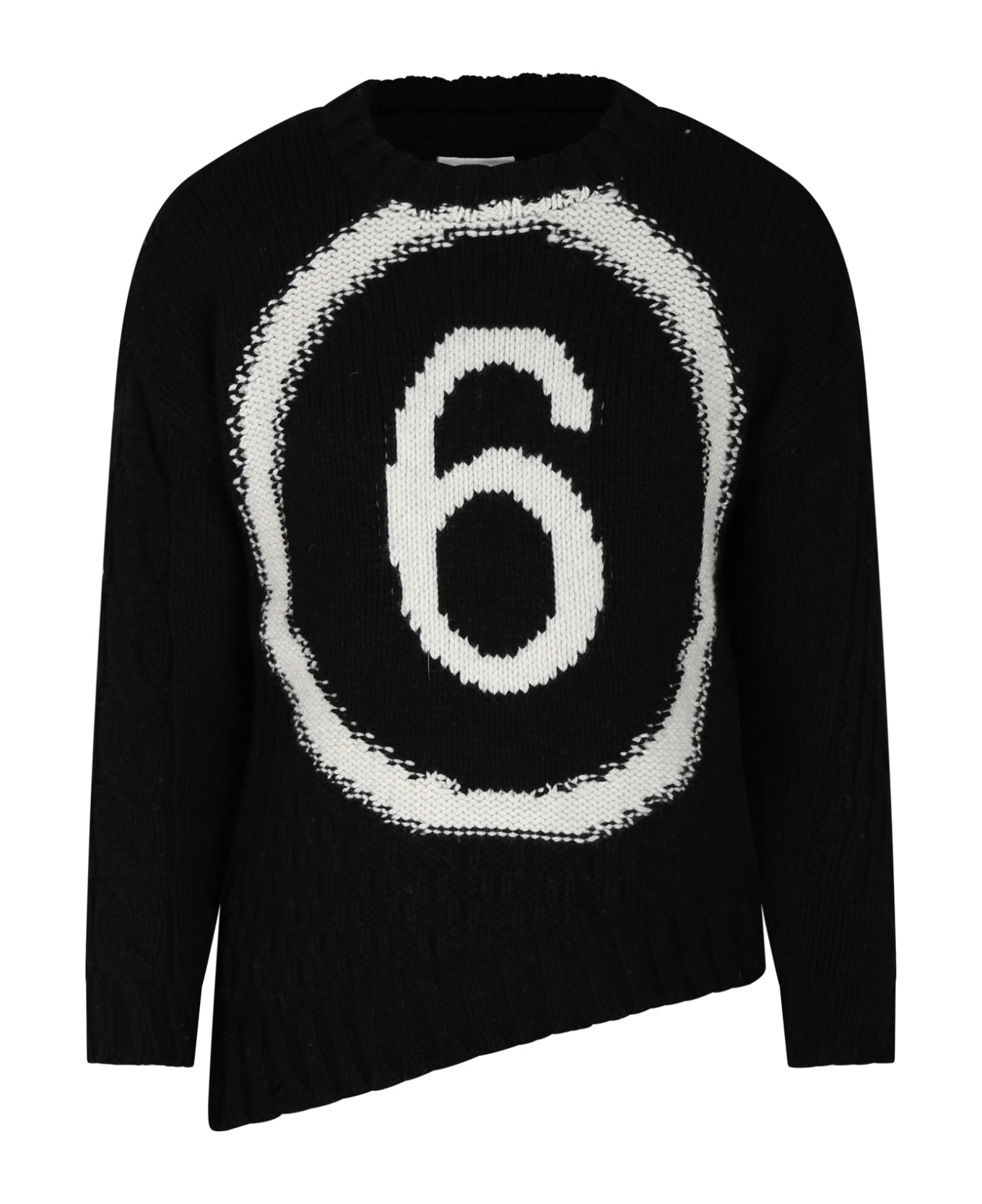 MM6 Maison Margiela Black Sweater For Kids With Logo - M6900