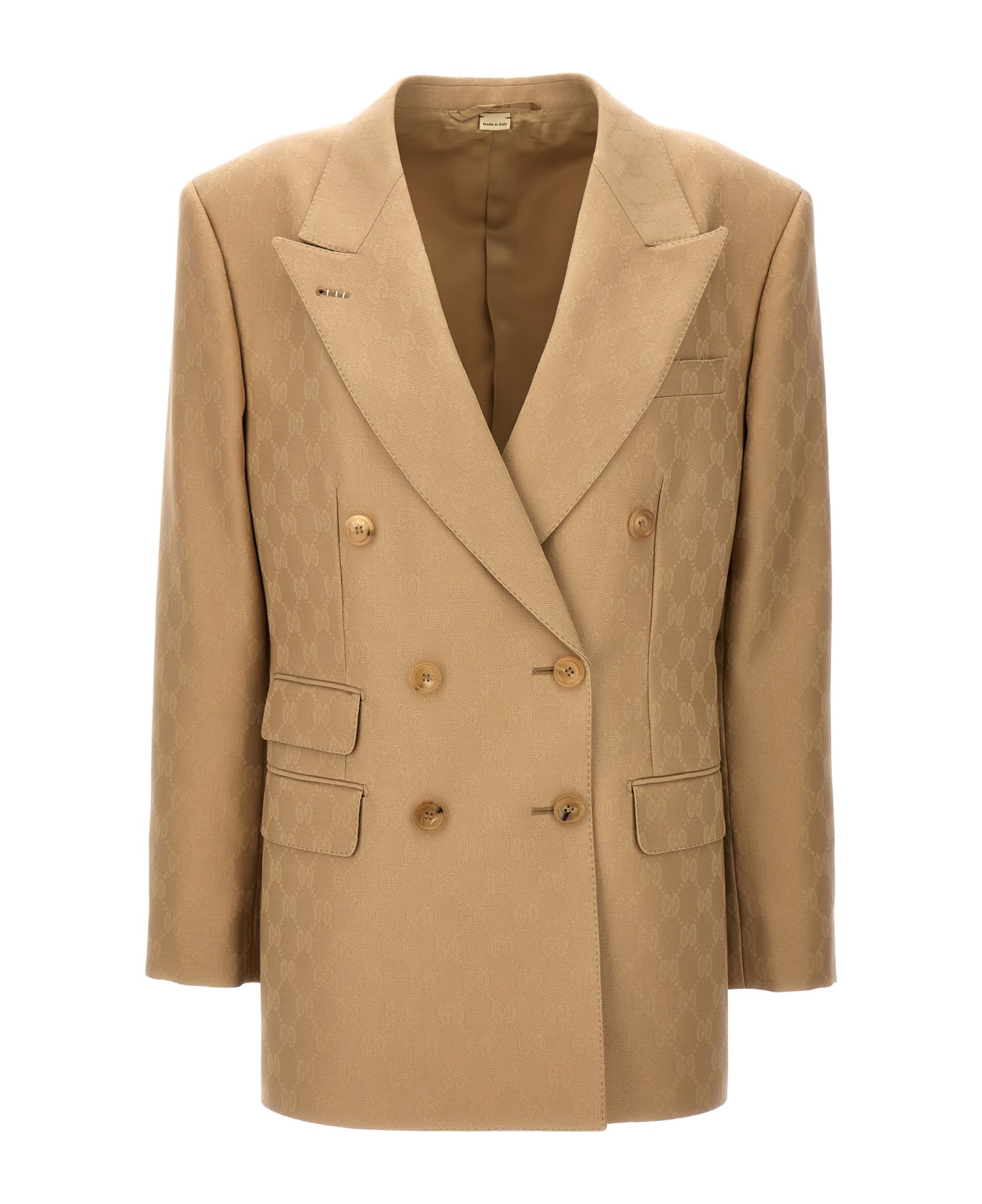 Gucci 'gg' Double-breasted Blazer - Beige コート