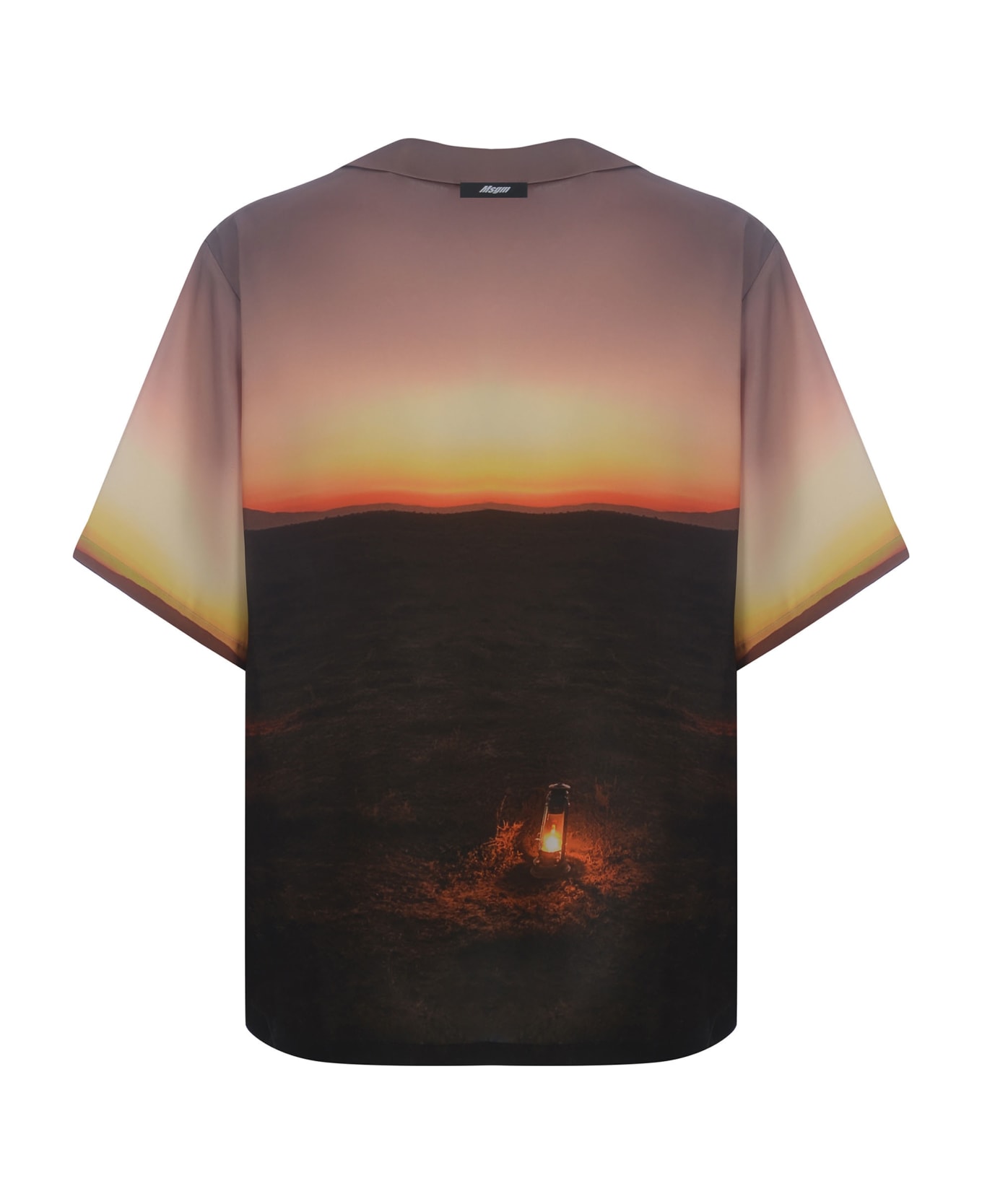MSGM Shirt Msgm "sunset" Made Of Fluid Fabric - Multicolor