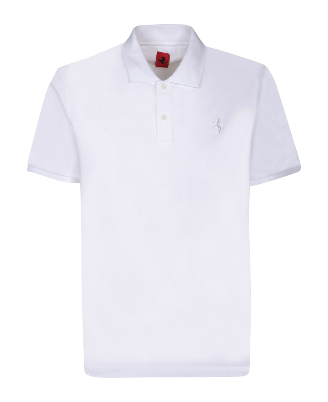 Ferrari Cotton Piquã© White Polo Shirt - White ポロシャツ