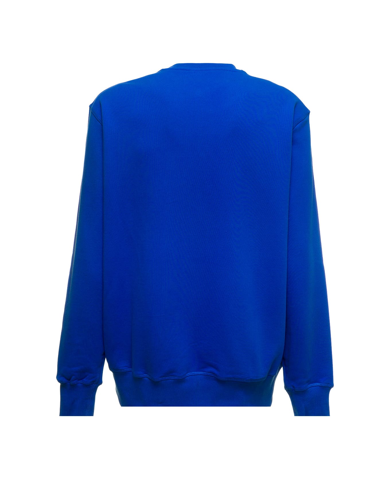 Alexander McQueen Blue Sweatshirt In Fleece Cotton With Tonal Logo Print On The Front Man - Blu