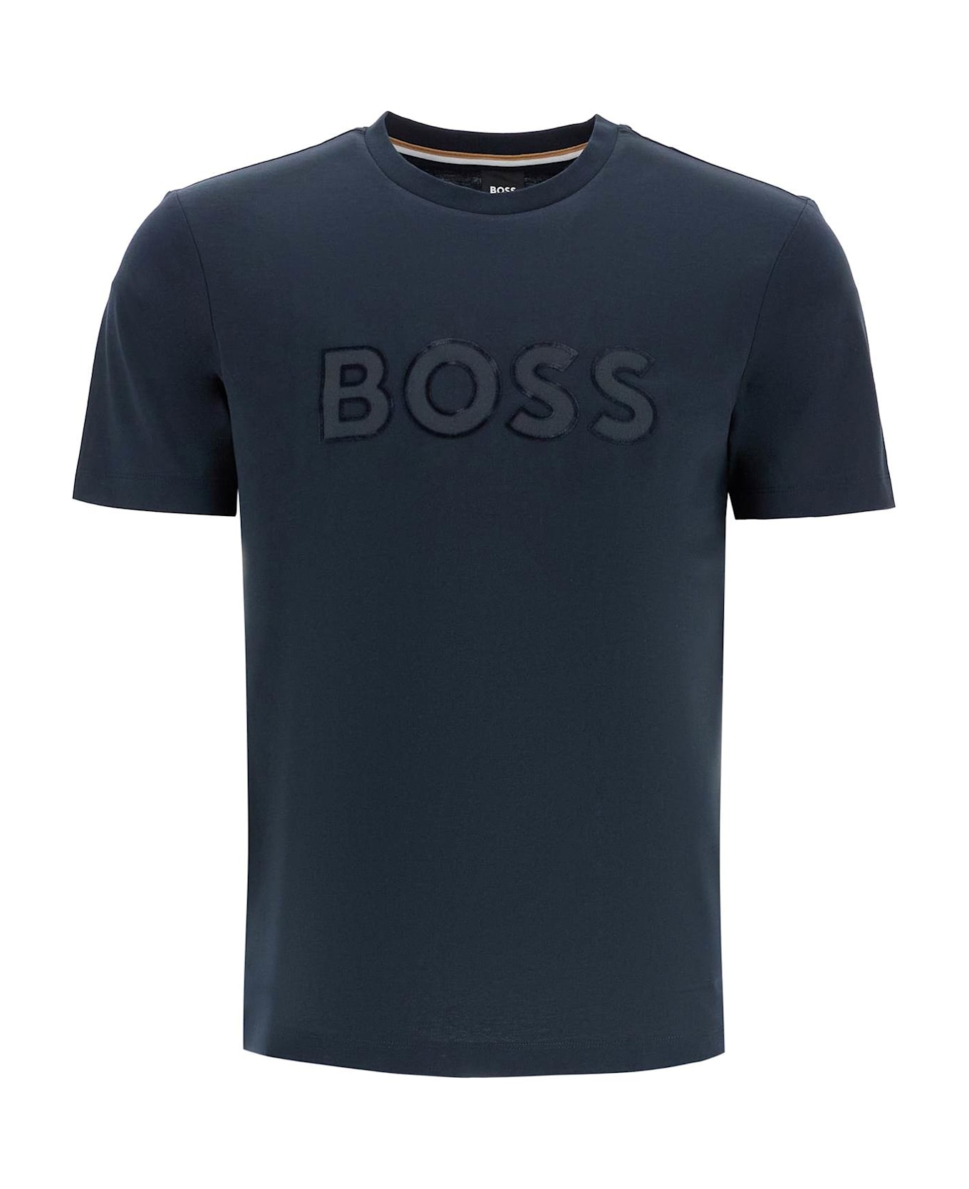 Hugo Boss T-shirt With Patch Logo Design - DARK BLUE (Blue) シャツ