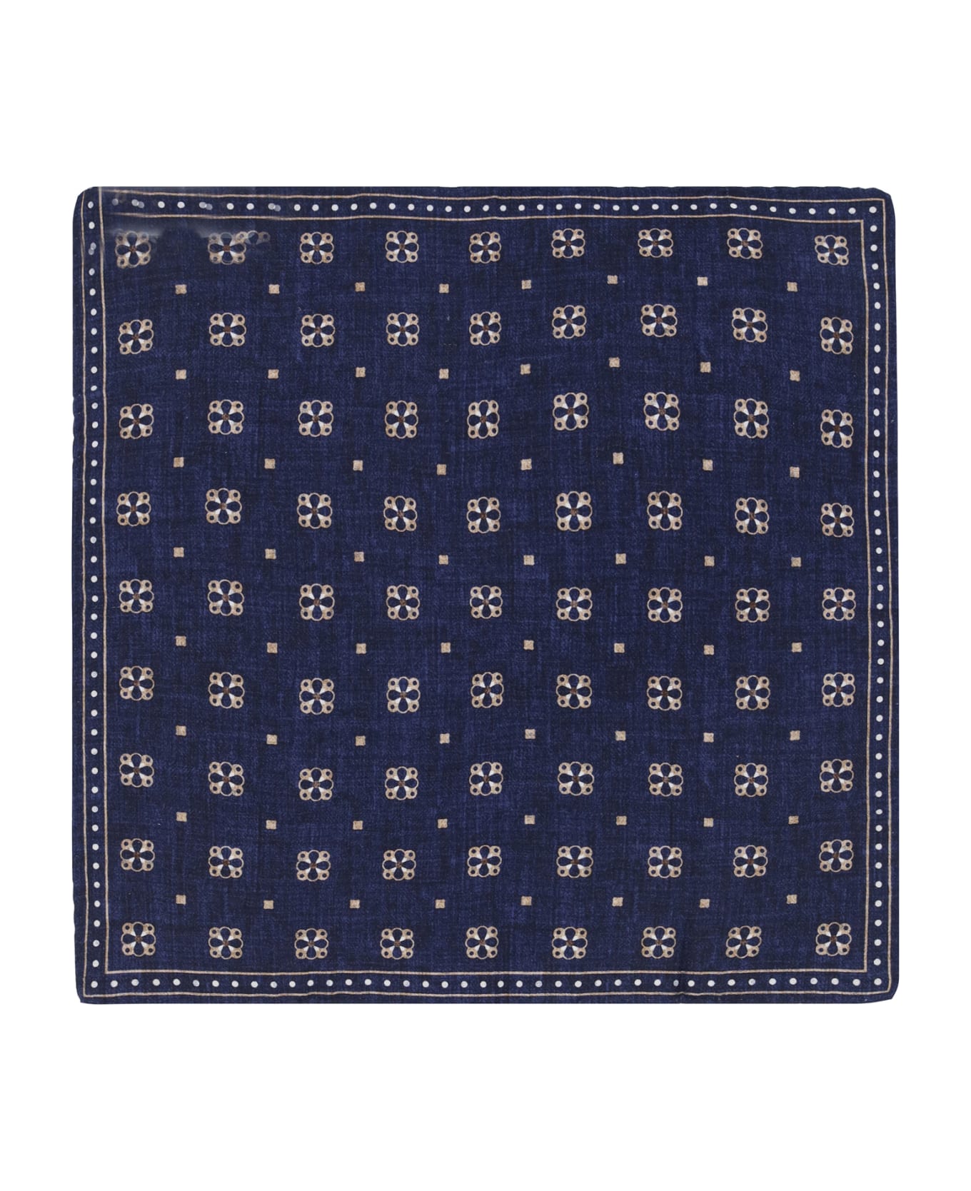 Brunello Cucinelli Mix-printed Reversible Handkerchief - Navy+camel+tortora