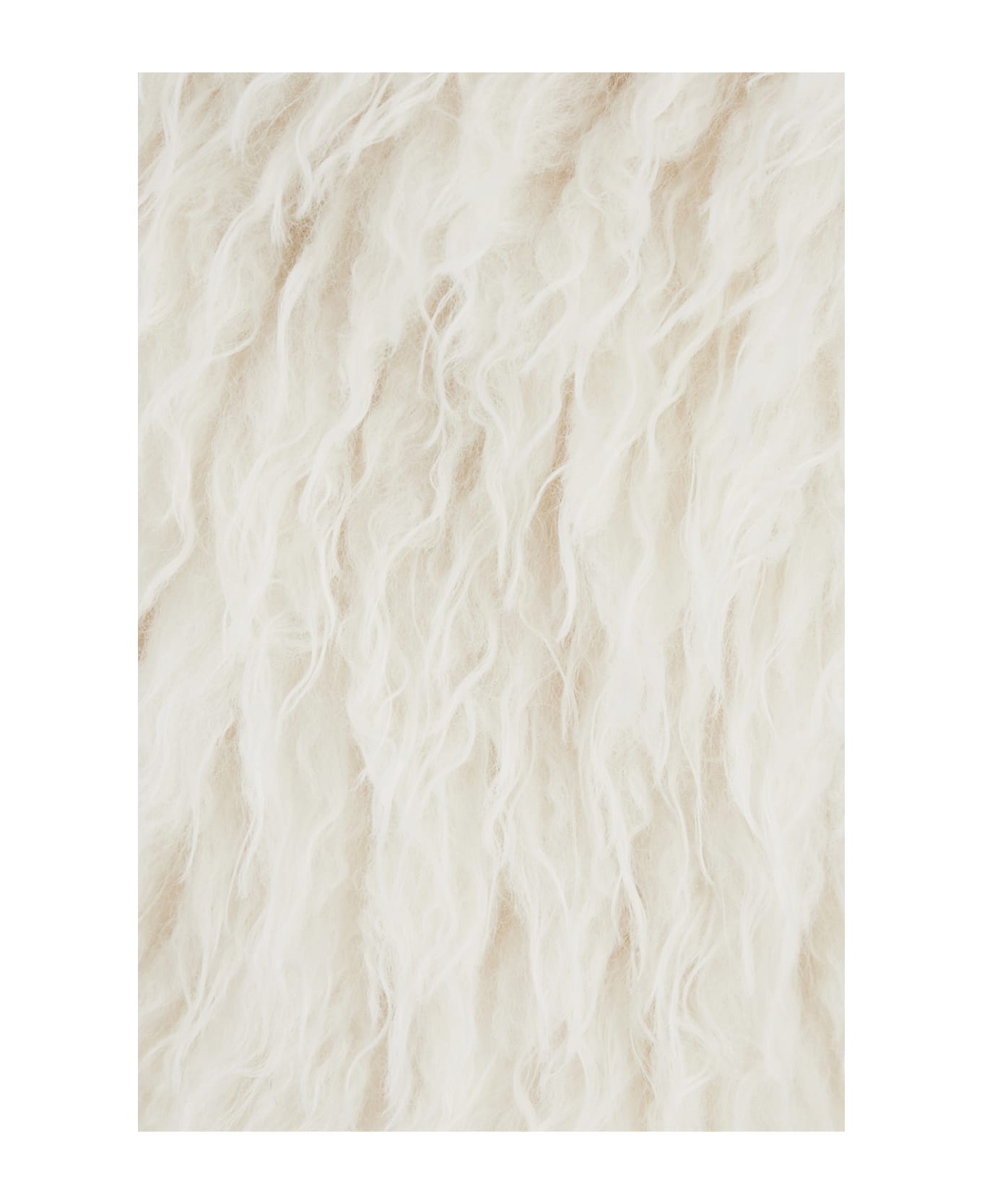 Michael Kors White Faux Fur Coat - Bone