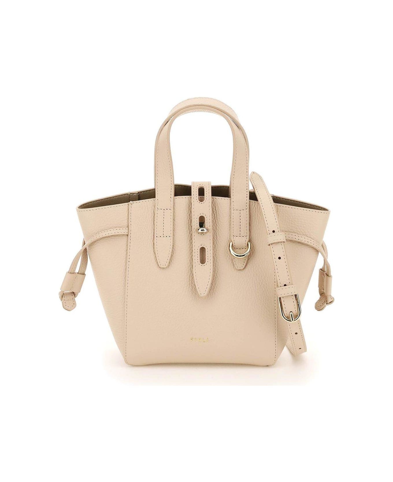 Furla Net Logo Printed Mini Tote Bag - Ballerina