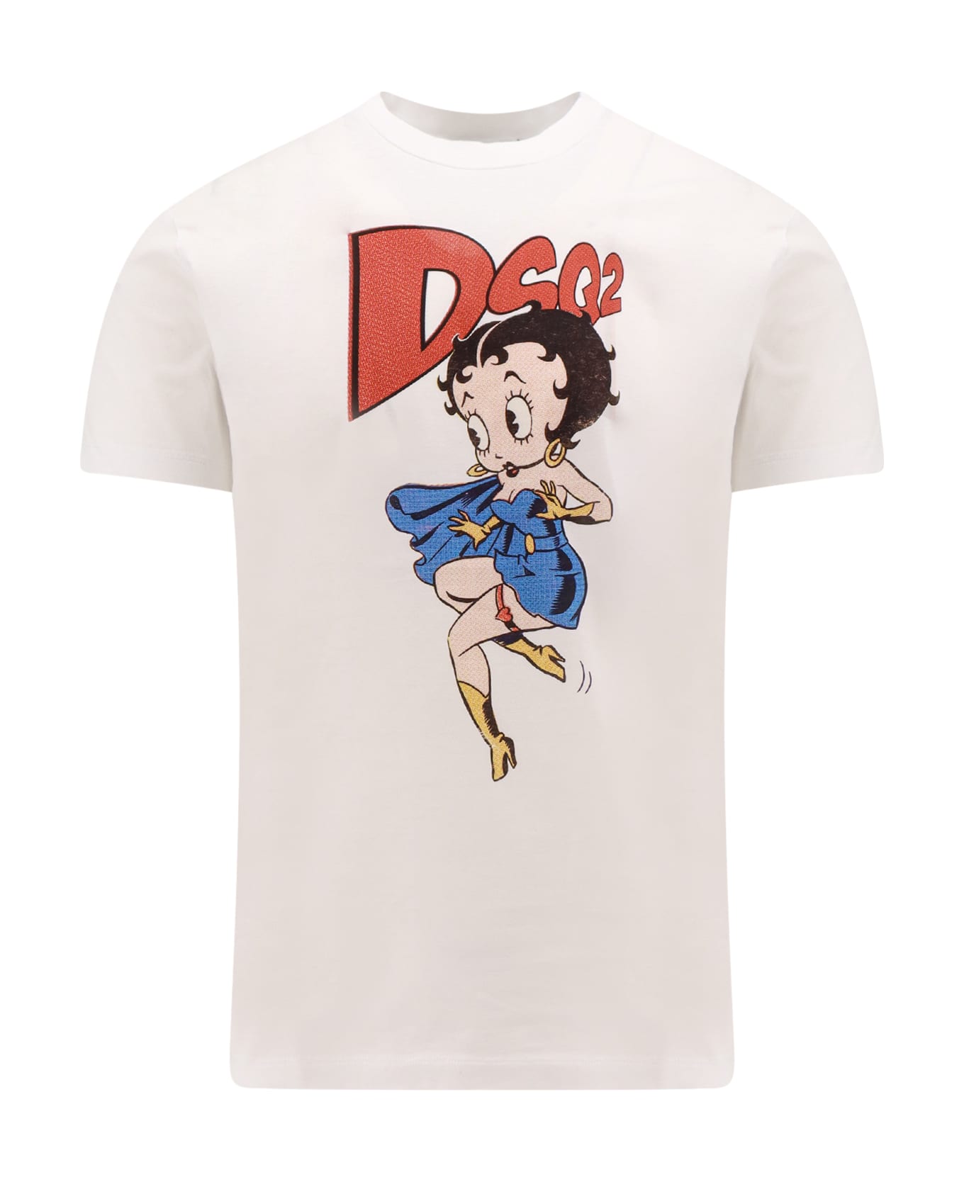 Dsquared2 Cotton T-shirt With Betty Boop Print And Logo - White