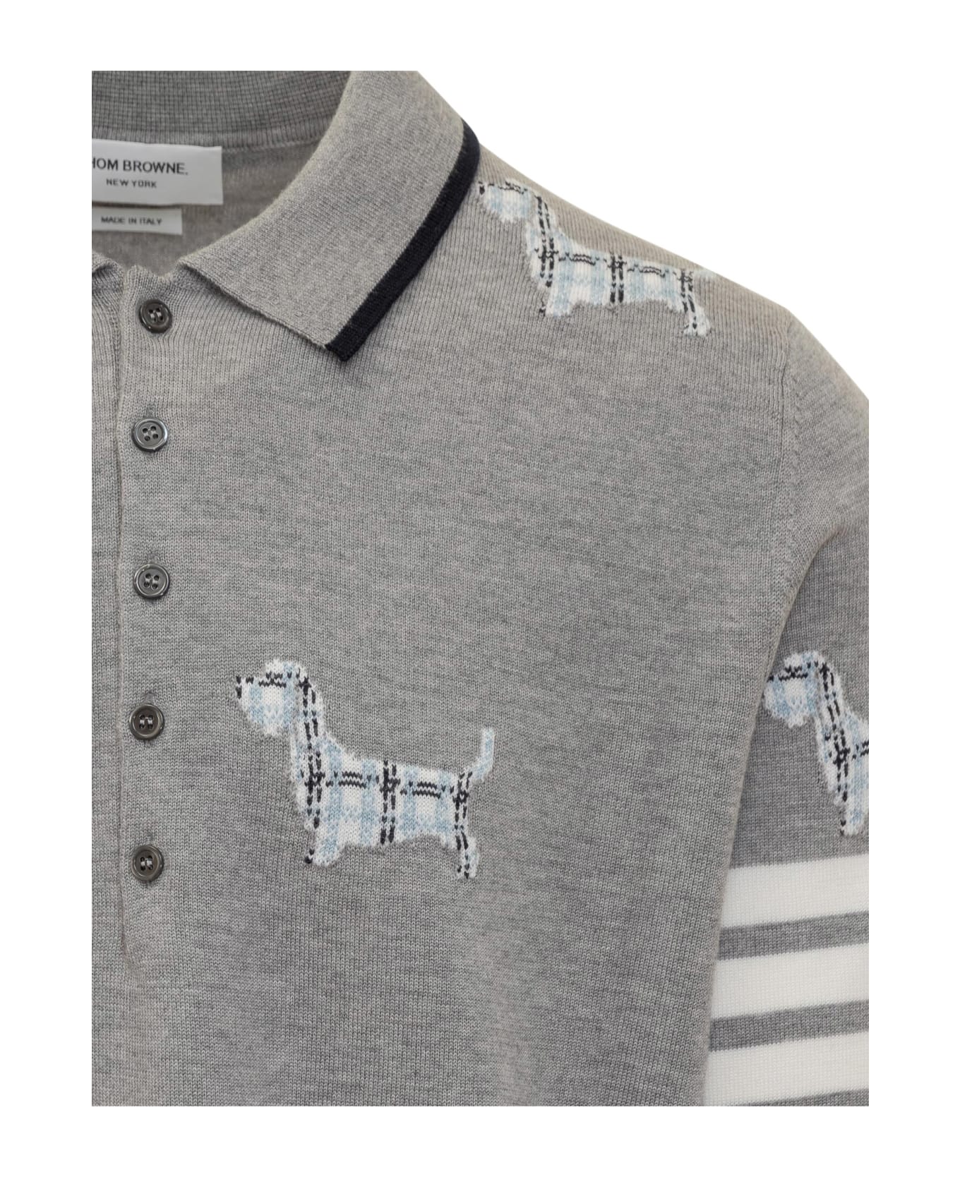 Thom Browne 'hector' Polo Shirt - LT GREY