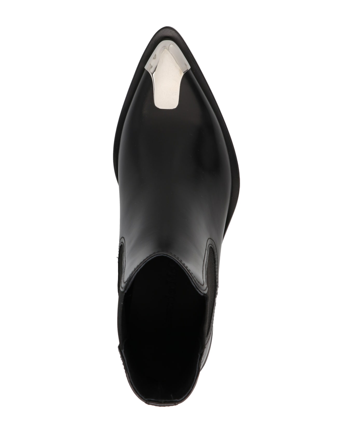 Alexander McQueen Metallic Toe Ankle Boots - Nero