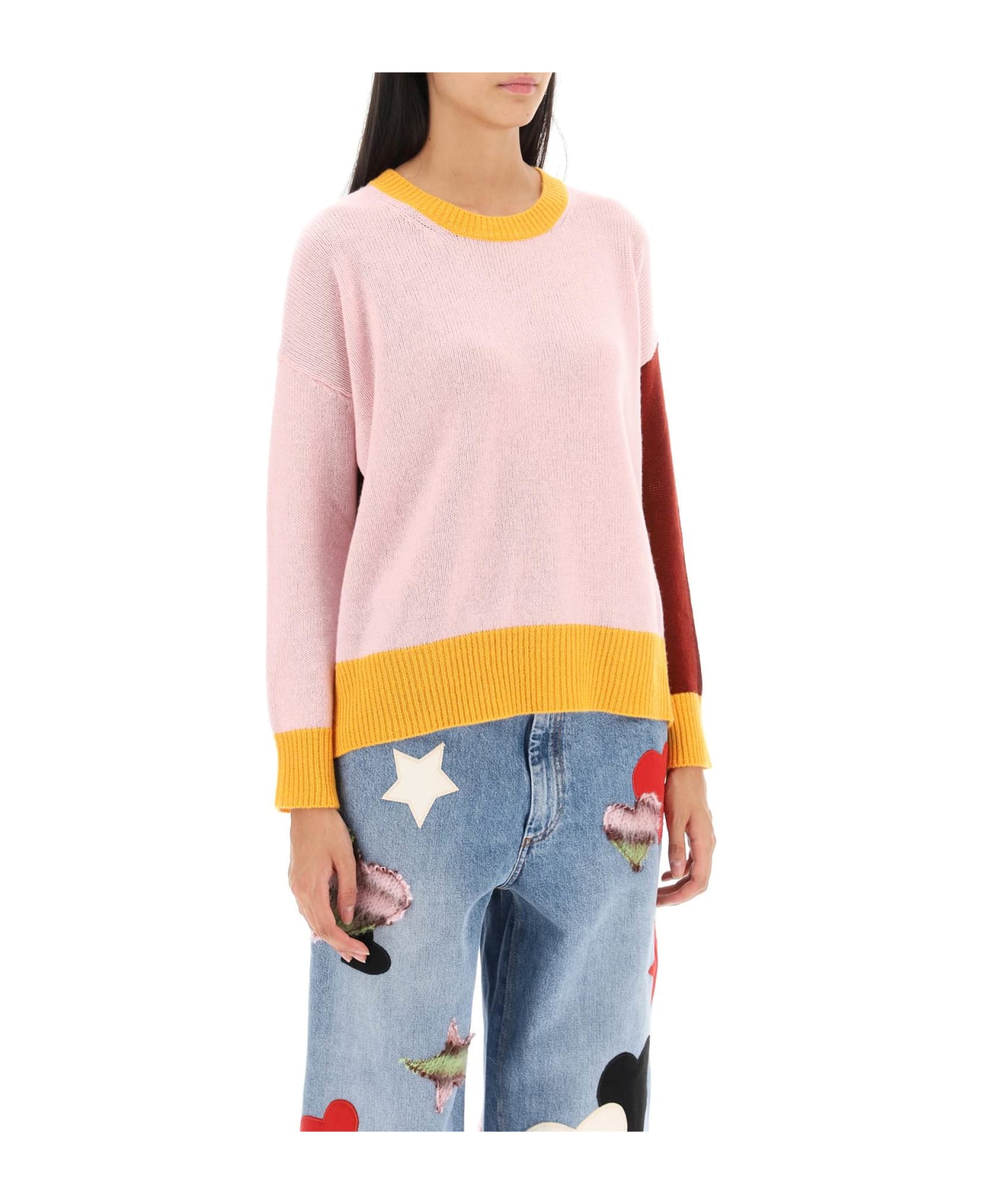 Marni Colour Block Quartz Cashmere Sweater - Pink
