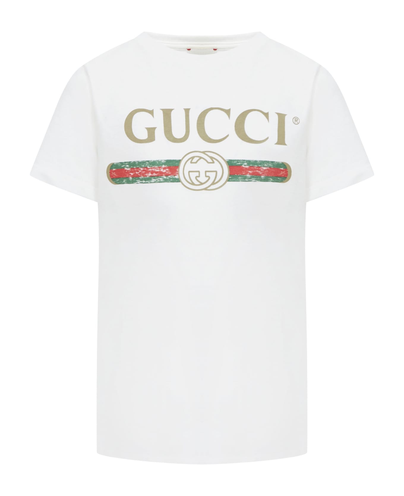 Gucci Junior Vintage Logo T-shirt - White Green Red