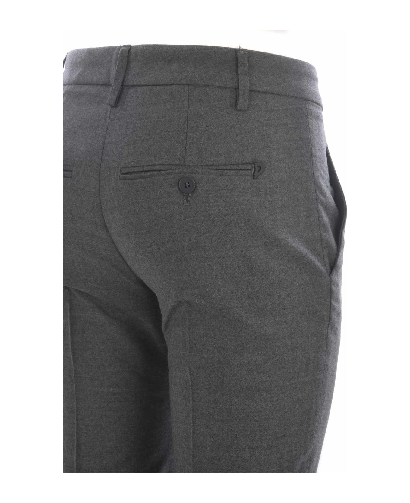 Dondup Trousers Dondup "perfect" In Virgin Wool - Grigio antracite