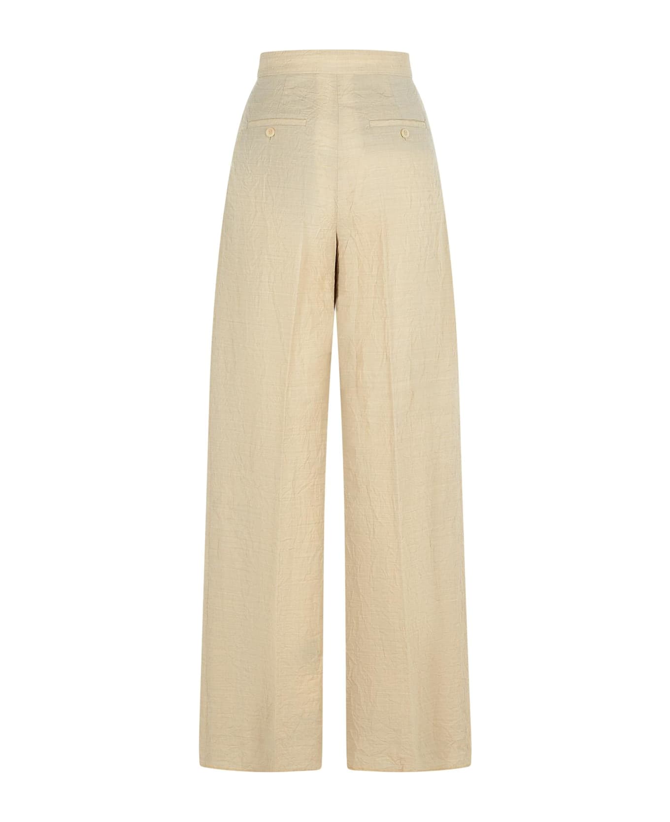 Max Mara 'acinoso' Beige Fine Wool Pants - Beige