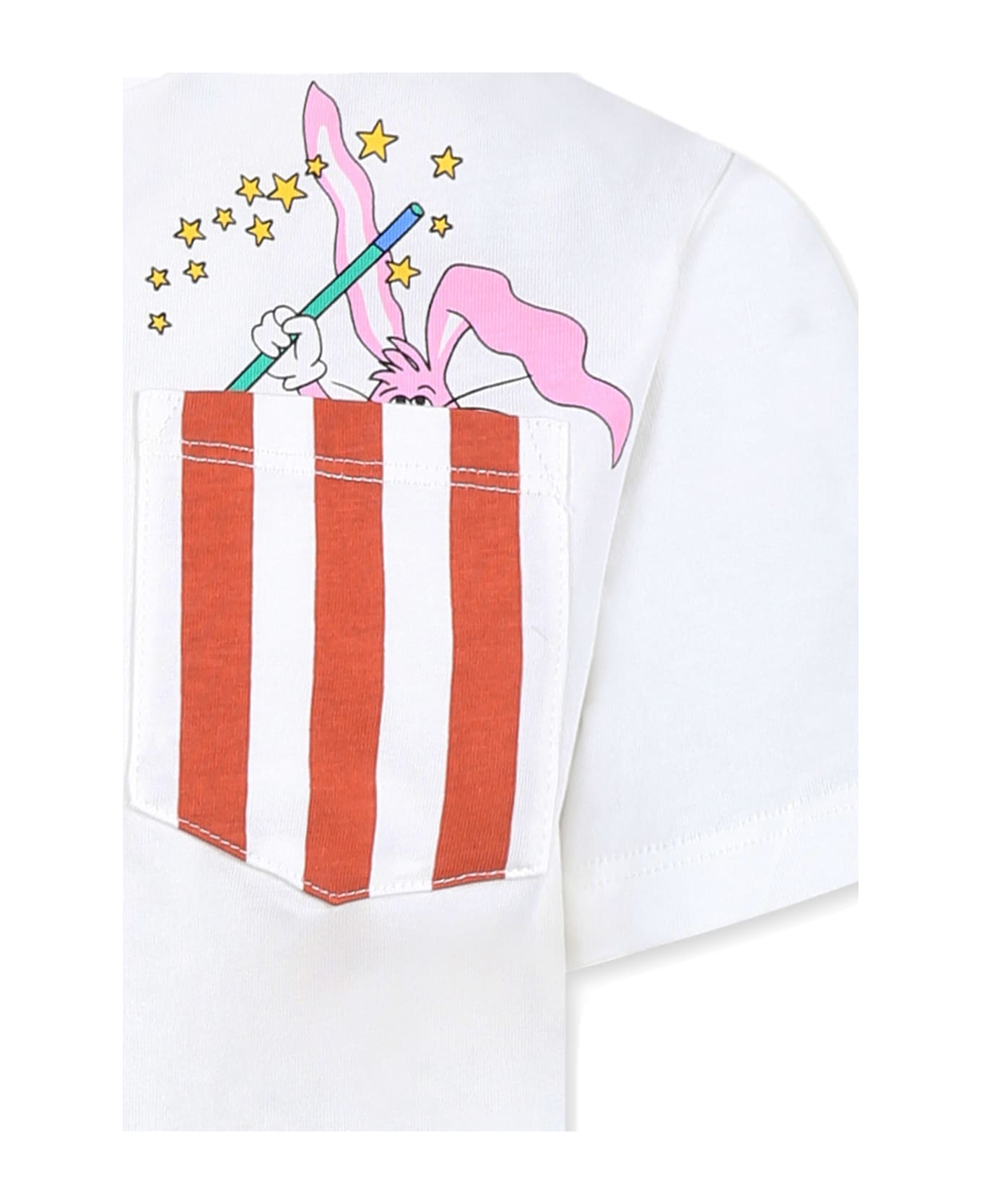 Stella McCartney Kids White T-shirt For Boy With Rabbit - White
