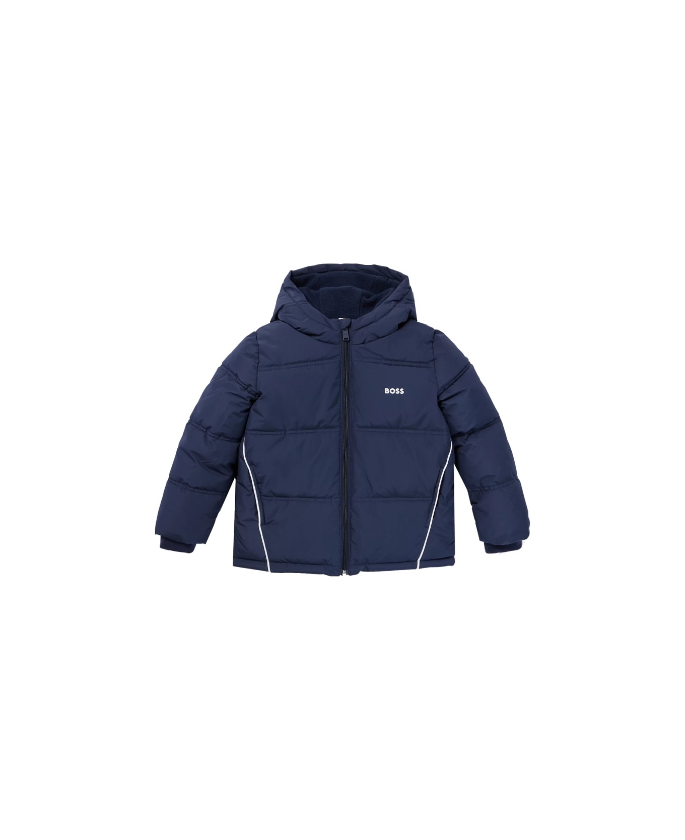 Hugo Boss Down Jacket With Hood - BLUE