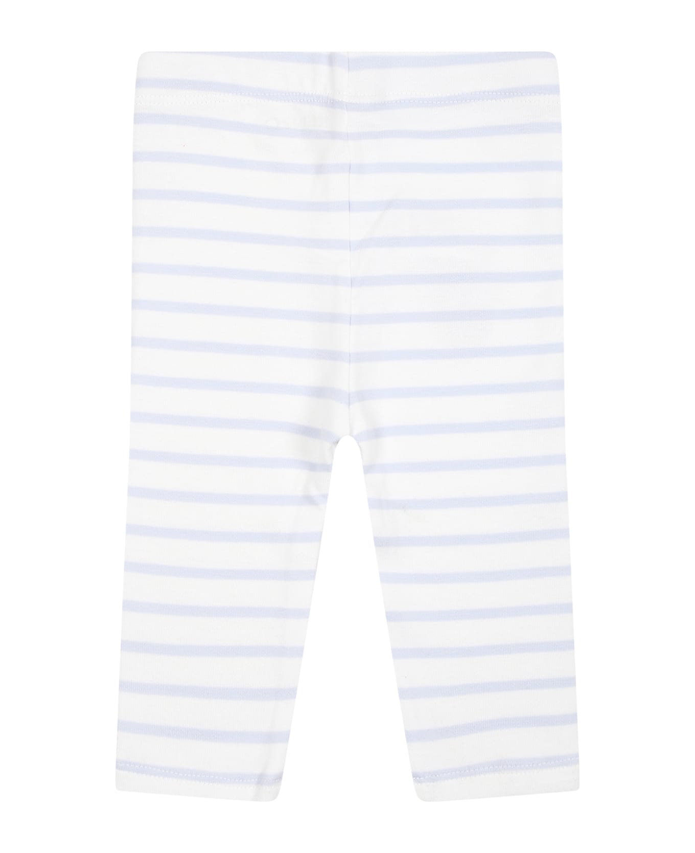 Kenzo Kids White Sports Suit For Baby Girl With Marine Animals - White ボトムス