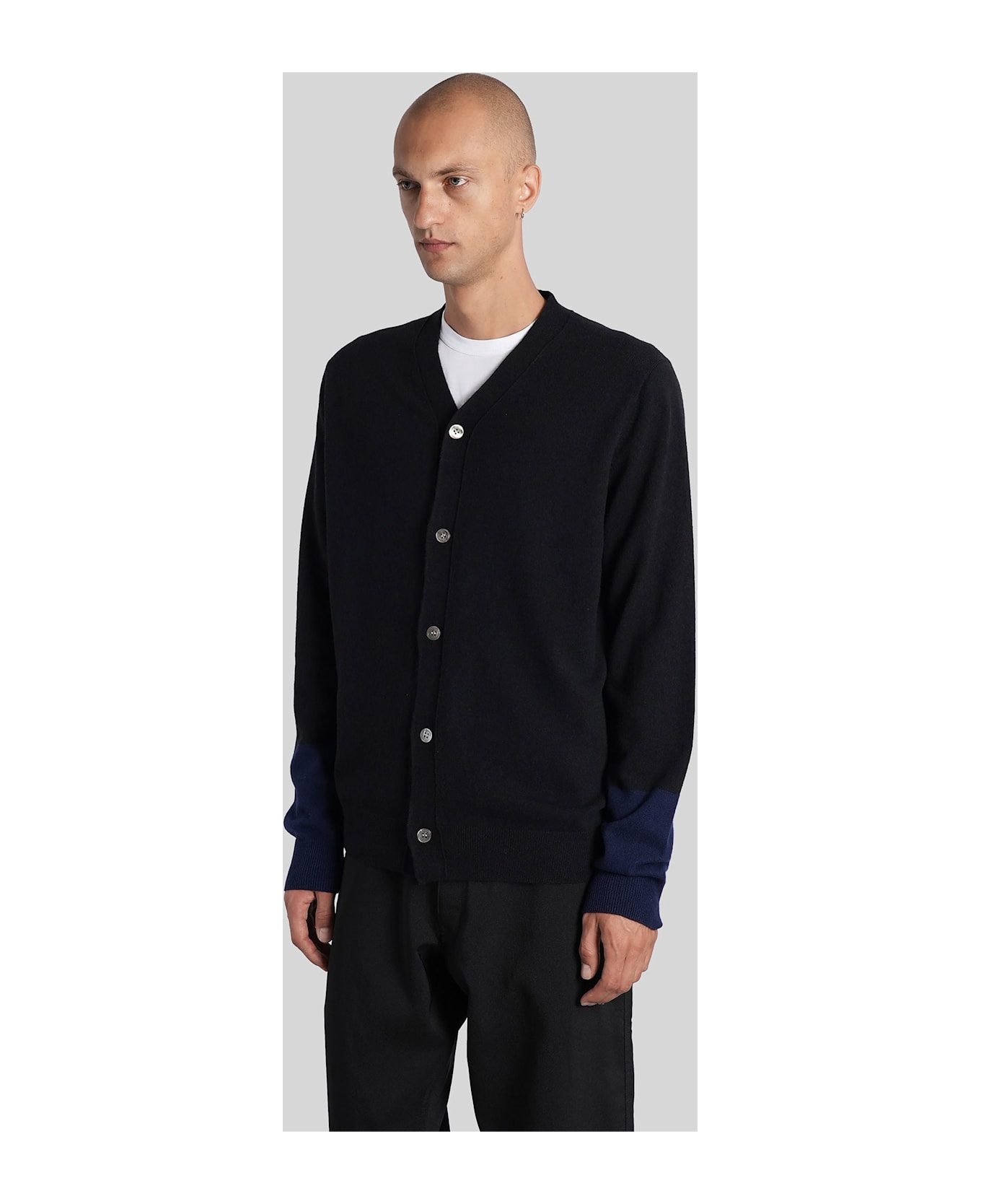 Comme des Garçons Shirt Cardigan In Black Wool - black