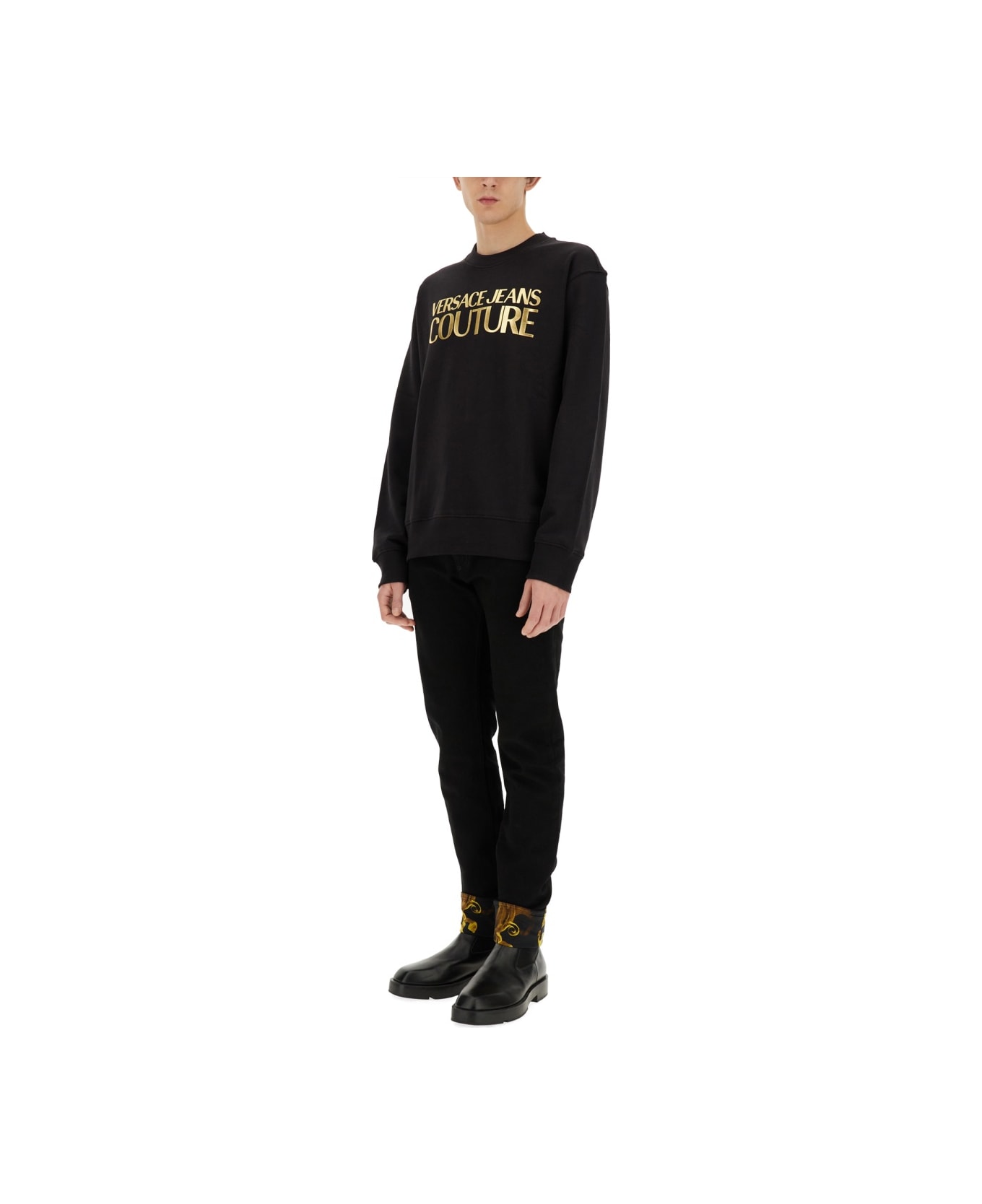 Versace Jeans Couture Sweatshirt With Logo - BLACK フリース