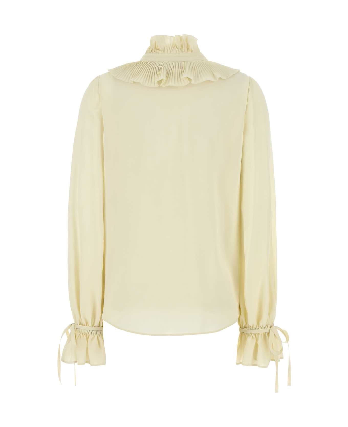 Cream Crepe Shirt - Thumbnail 1