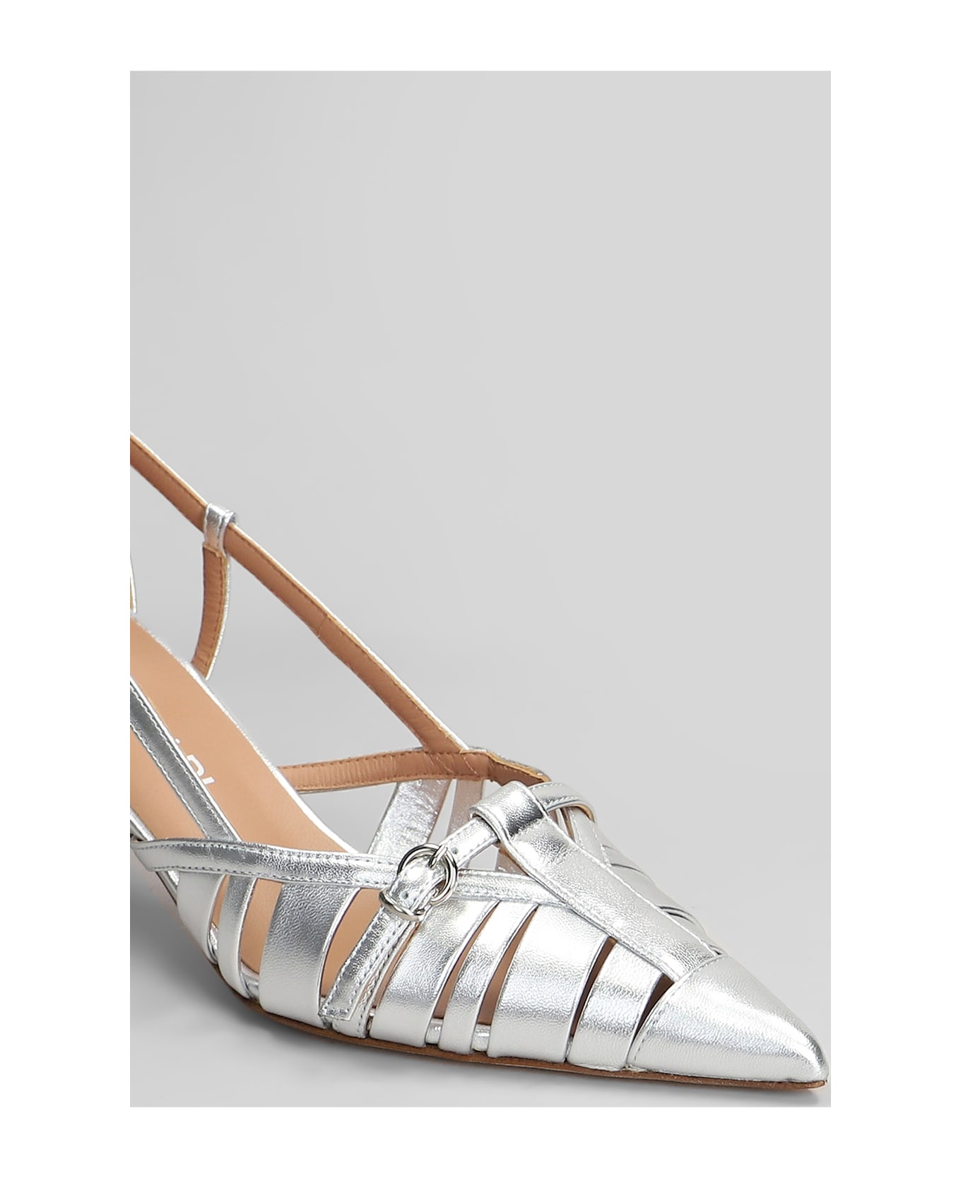 Lella Baldi Pumps In Silver Leather - silver