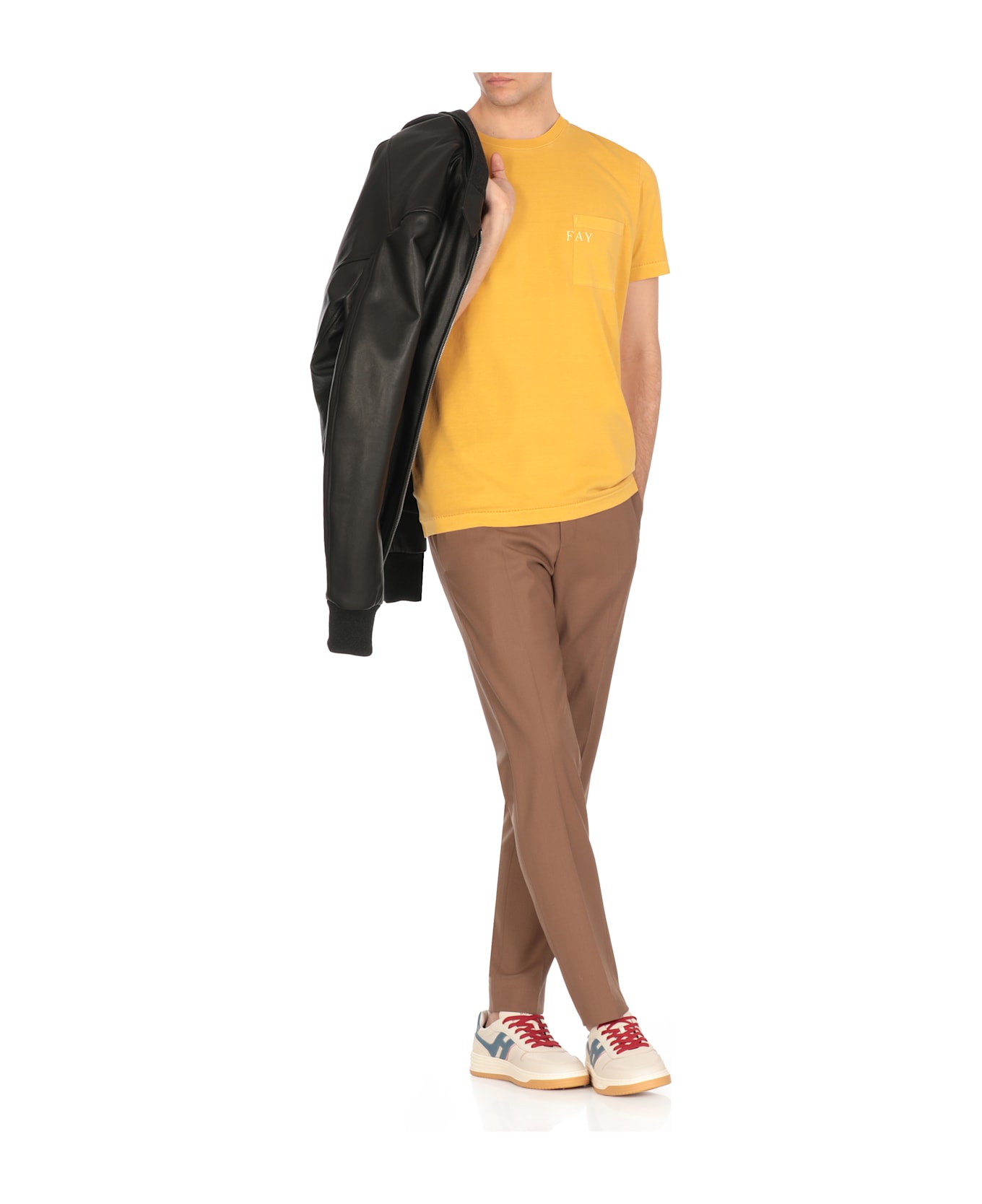 Fay T-shirt With Logo - Yellow
