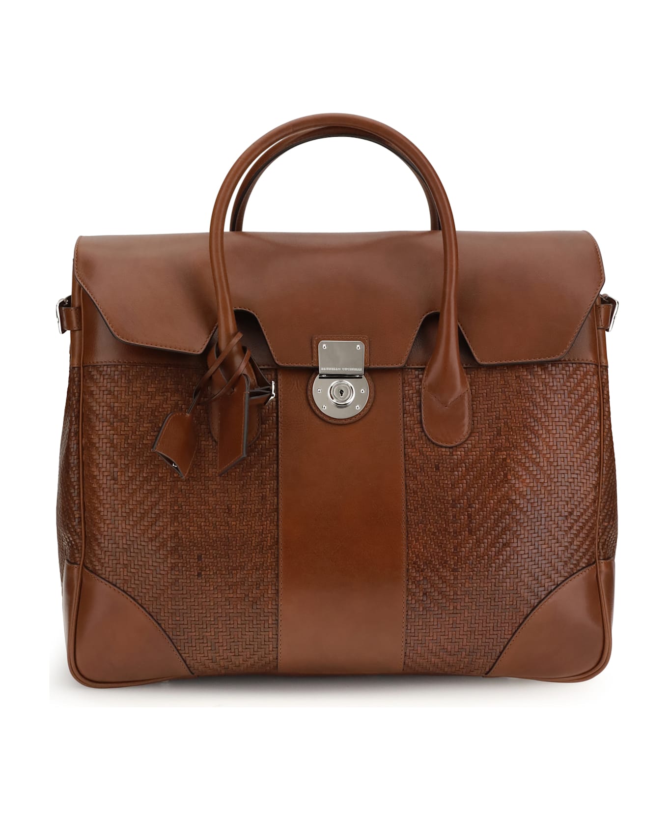 Brunello Cucinelli Woven Calf Country Travel Bag