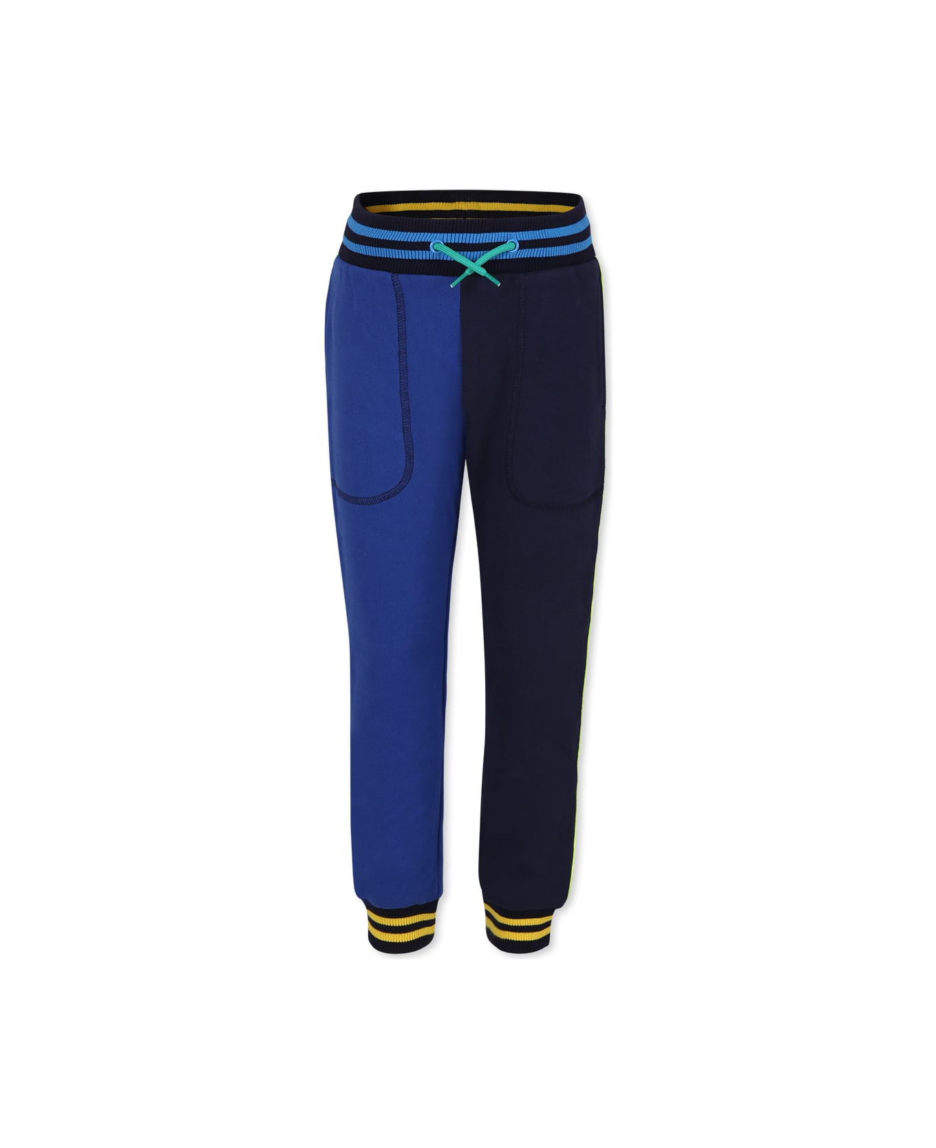 Little Marc Jacobs Blue Trousers For Boy With Logo - T Marine