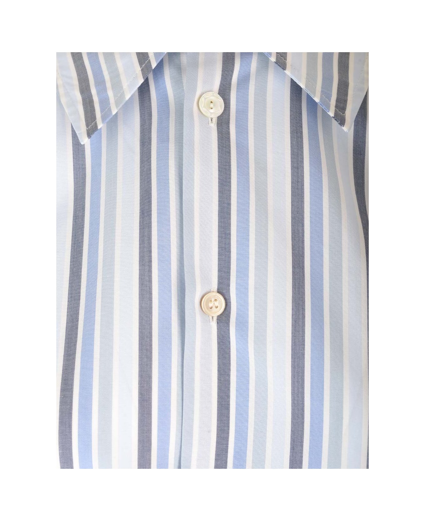 Marni Striped Cotton Shirt - Light blue