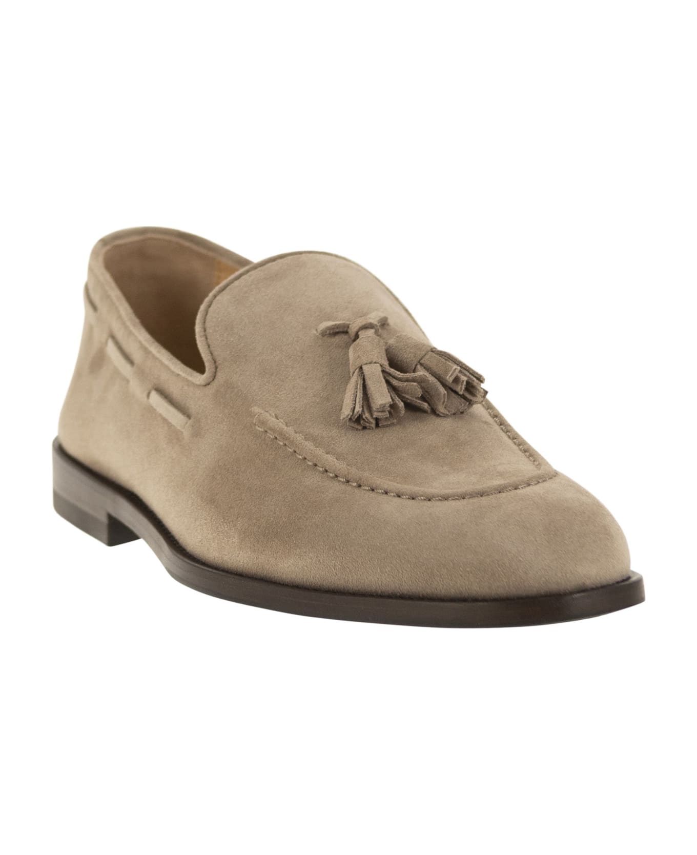 Brunello Cucinelli Suede Moccasins With Tassels - Rope