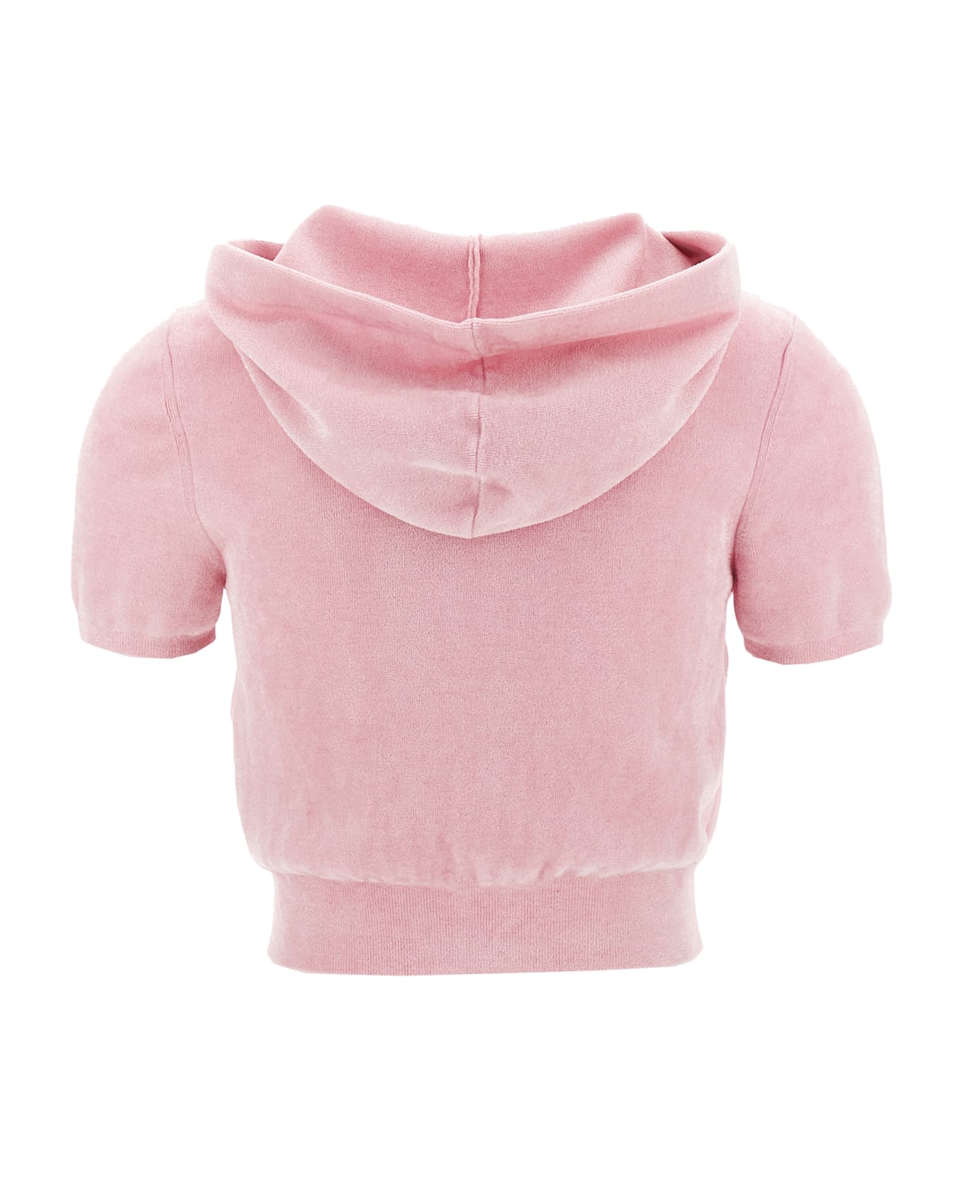 T by Alexander Wang Logo Chenille Cropped Hoodie - Pink