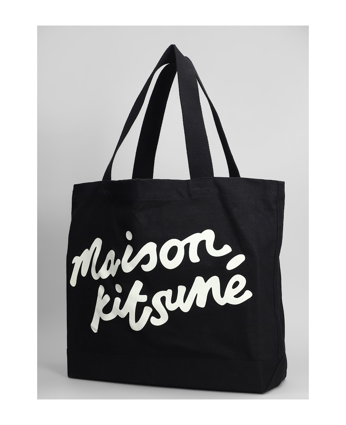 Maison Kitsuné Tote In Black Cotton - black