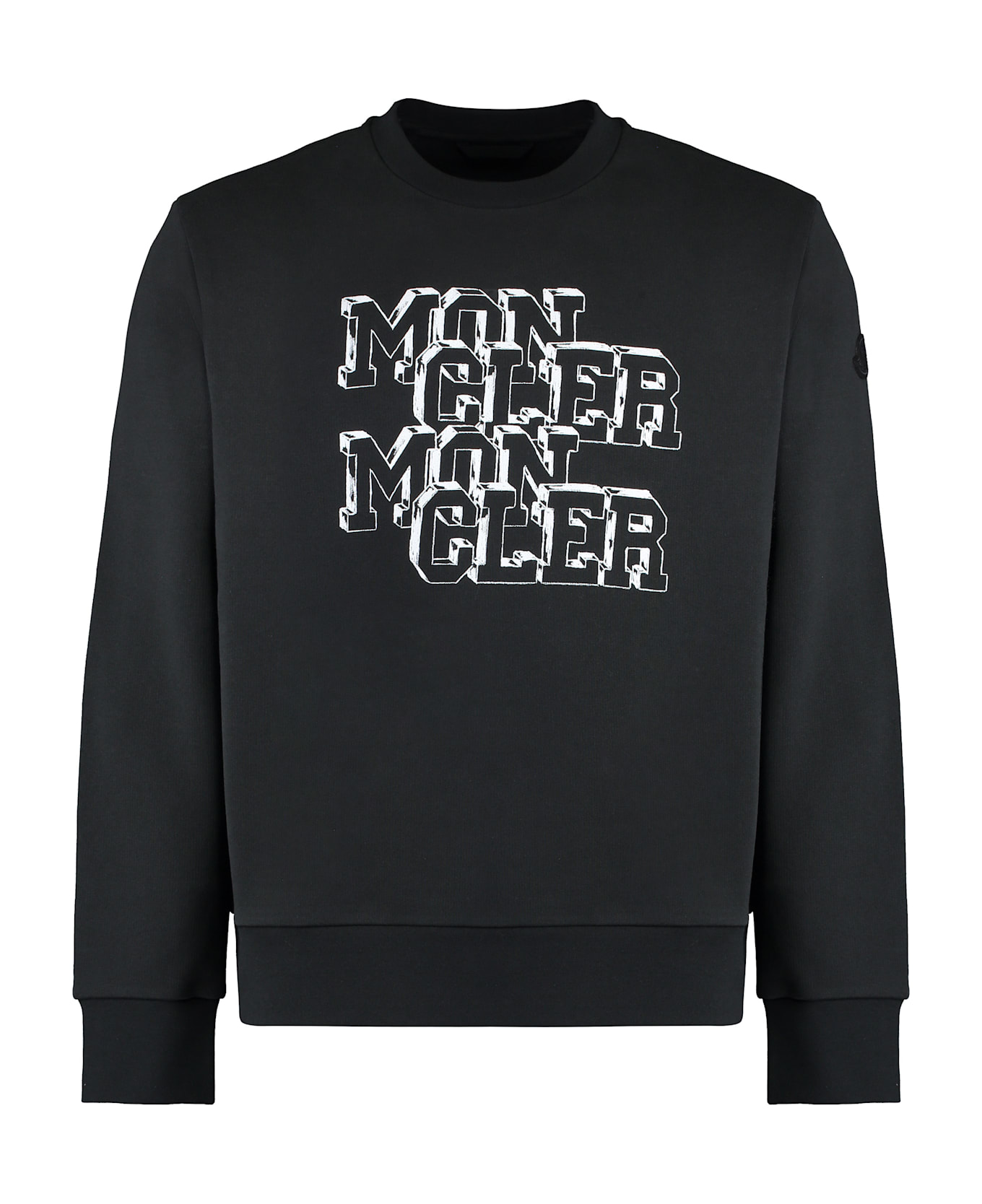 Moncler Logo Detail Cotton Sweatshirt - black